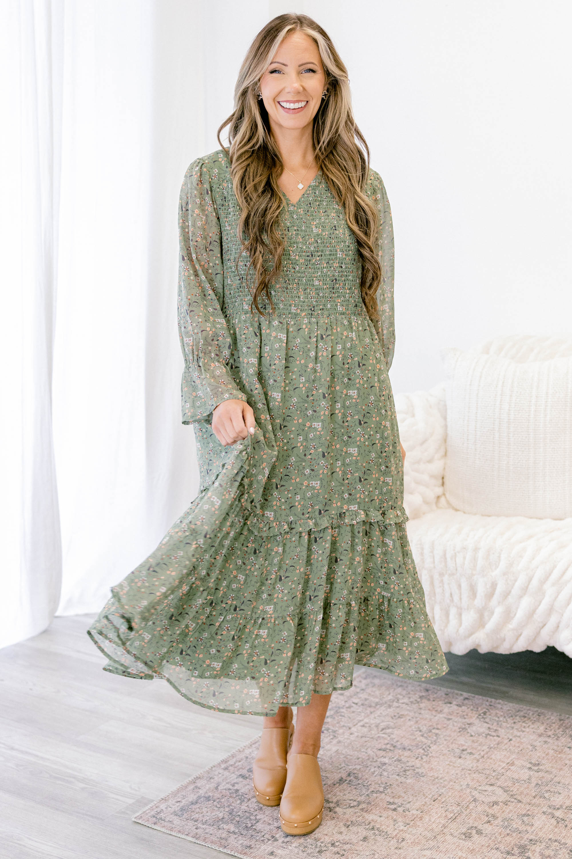 Montana Mornings Dress, Mint Floral - Giverhouse