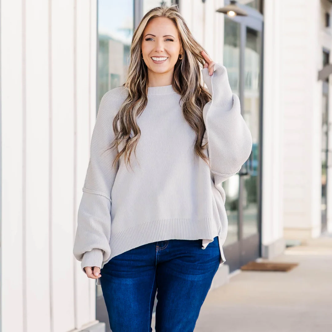 Magically Perfect Sweater, Light Grey - Giverhouse