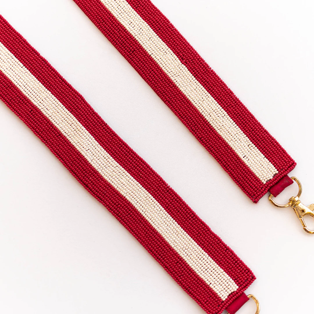 One Team One Dream Beaded Purse Strap, Red White - Giverhouse