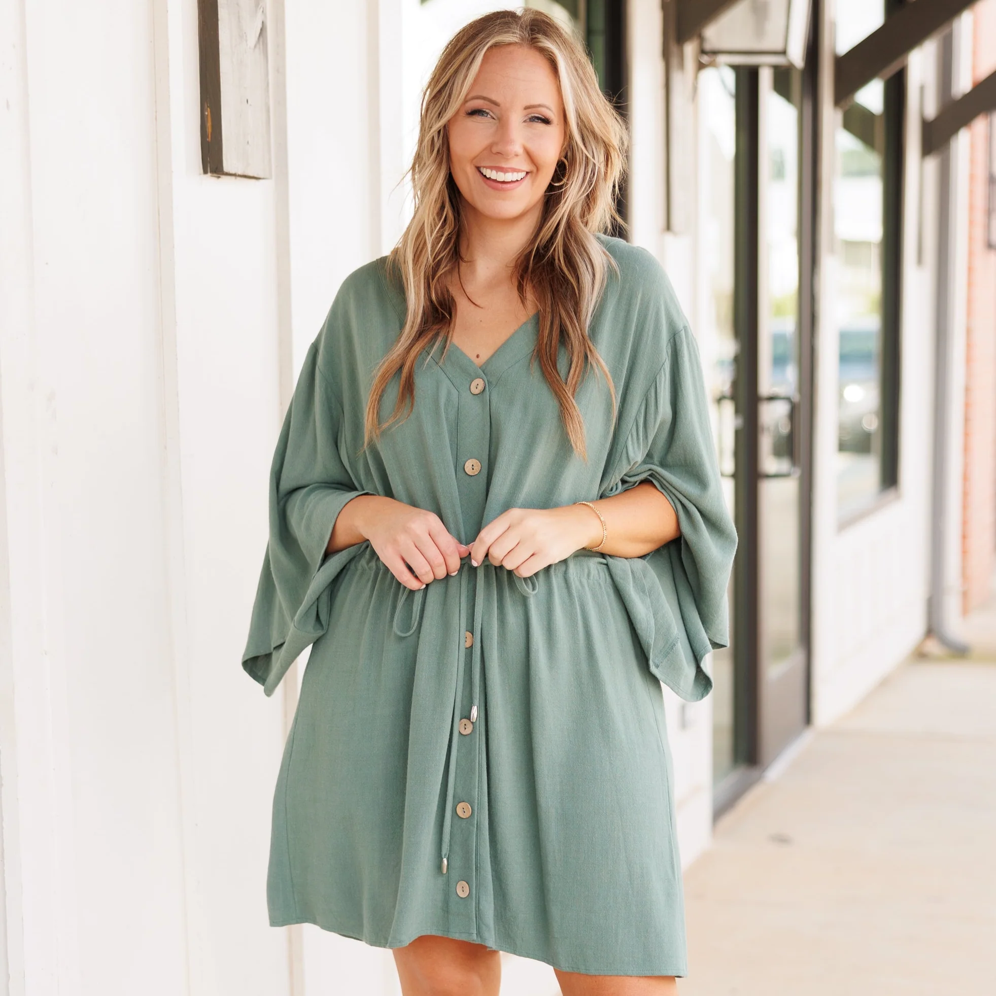 All Season Long Dress, Dark Sage - Giverhouse