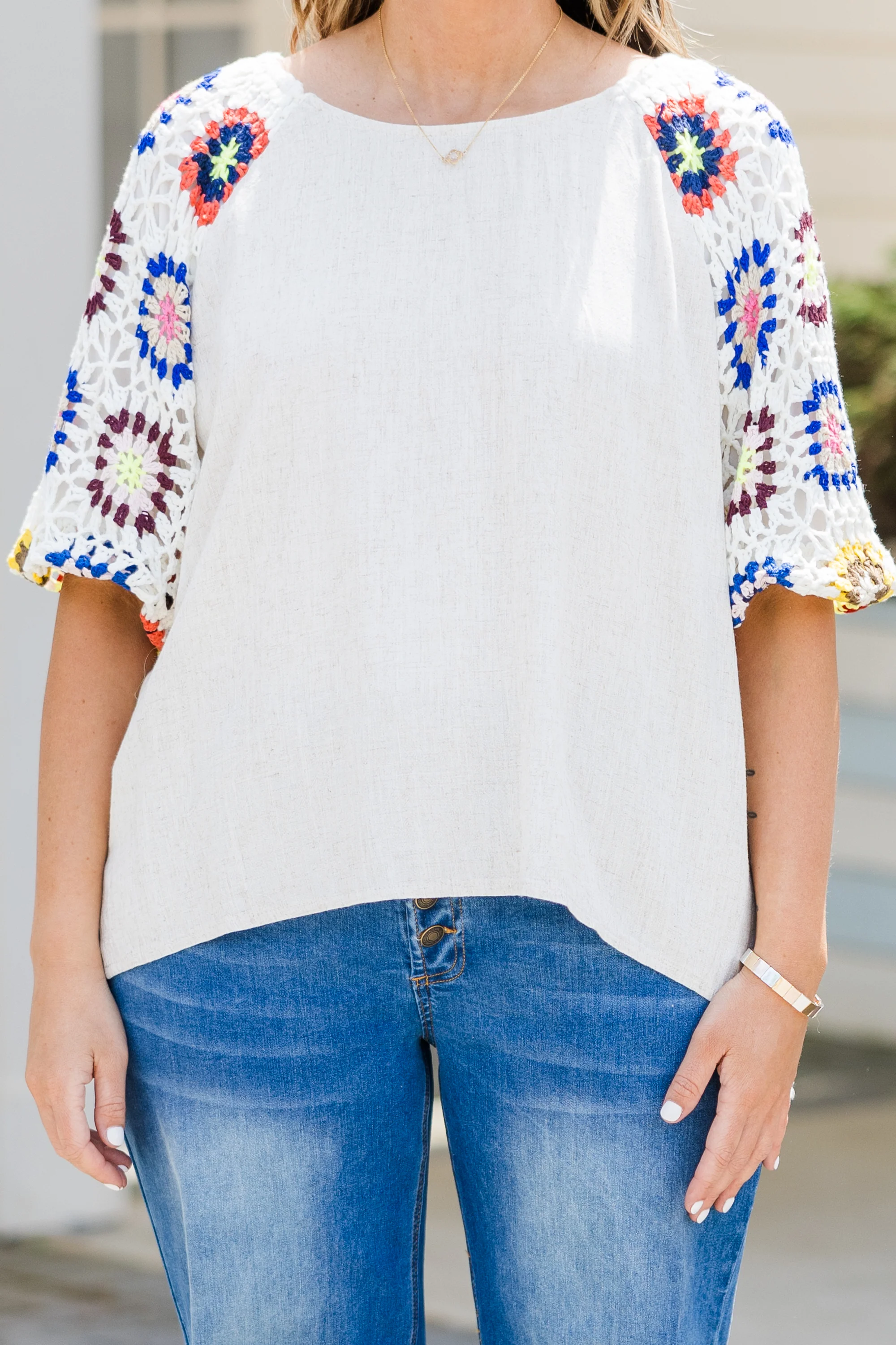 Peace Is All Mine Top, Oatmeal - Giverhouse