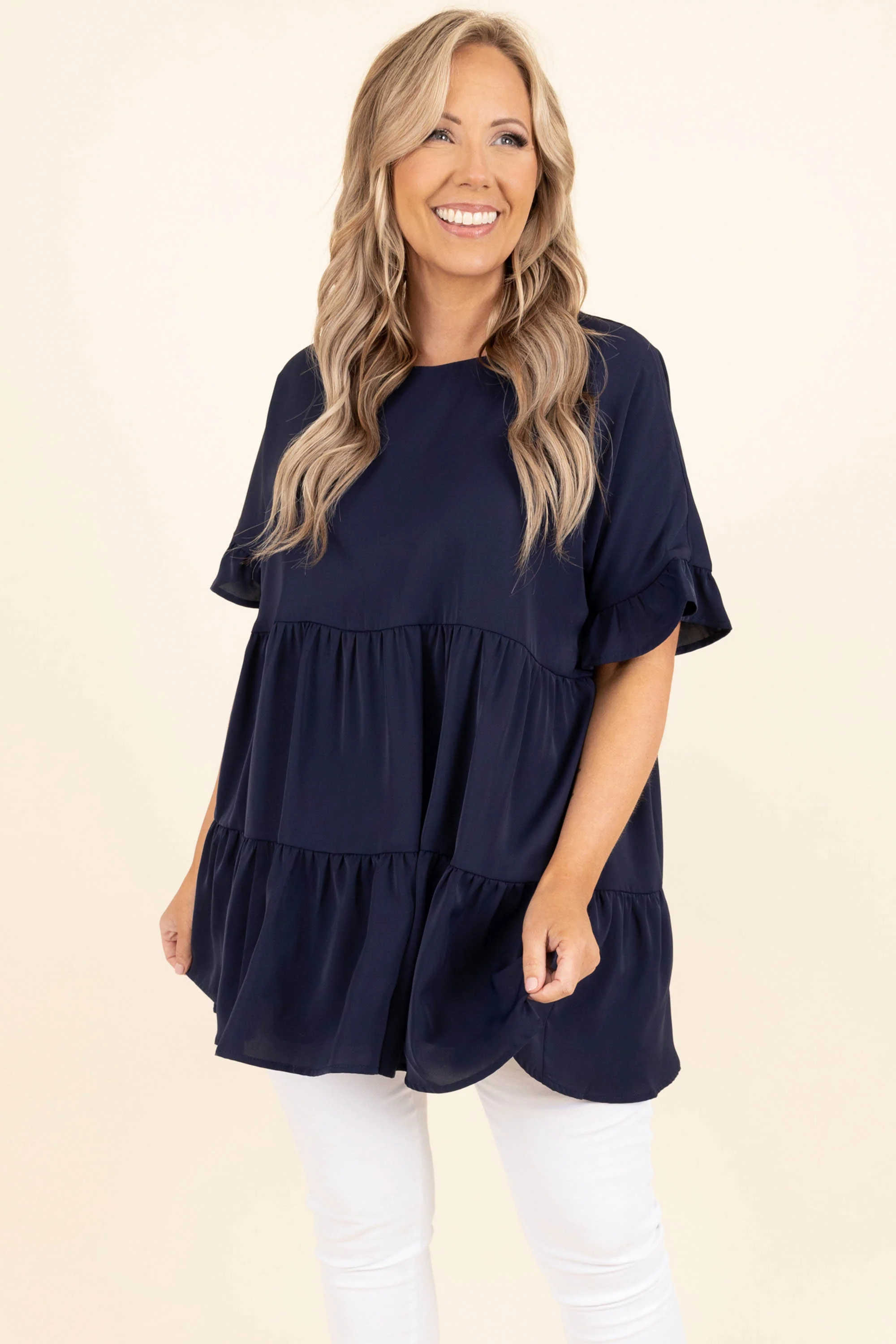 Only In Your Dreams Top, Navy - Giverhouse