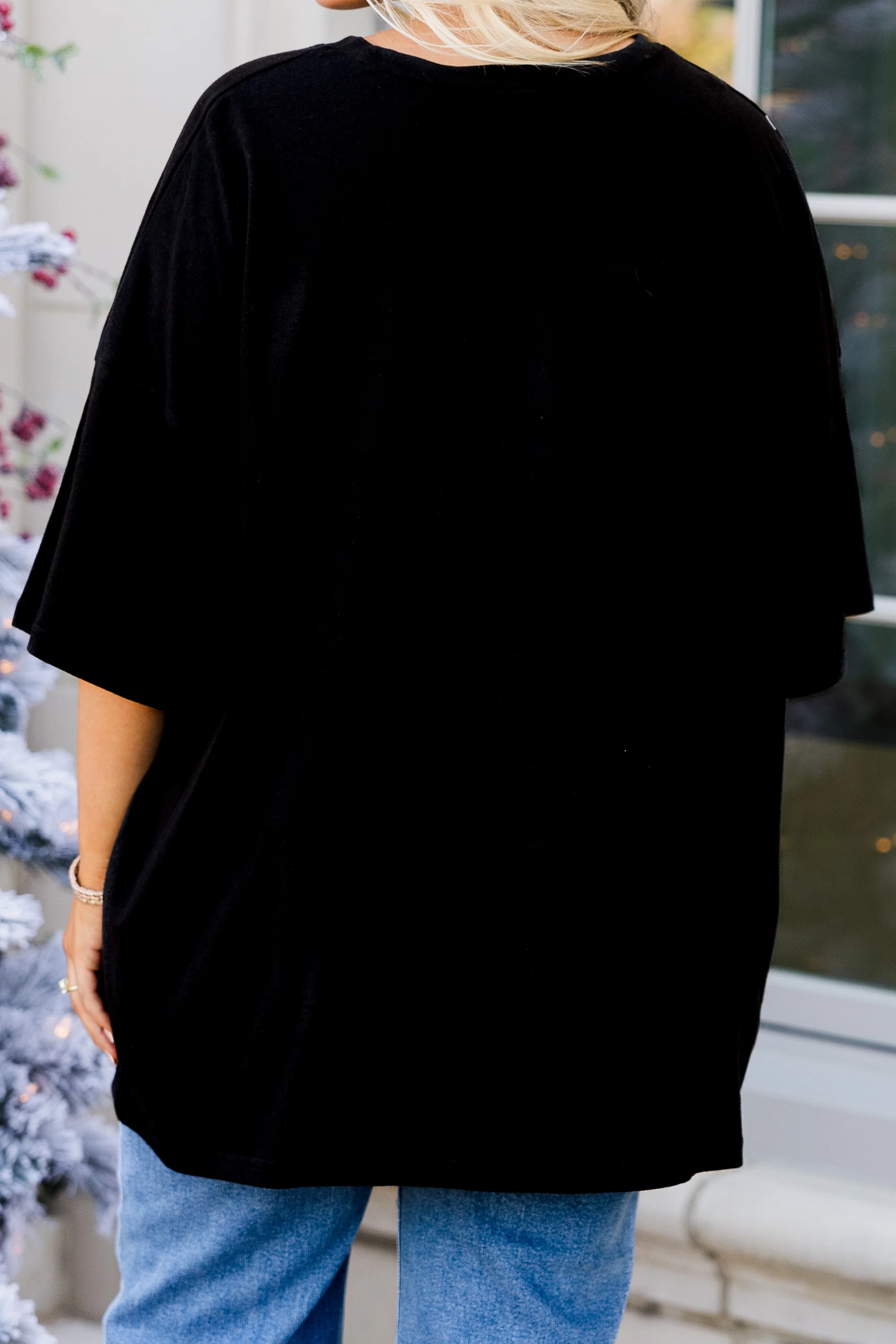 Most Wonderful Time Boyfriend Tee, Black - Giverhouse