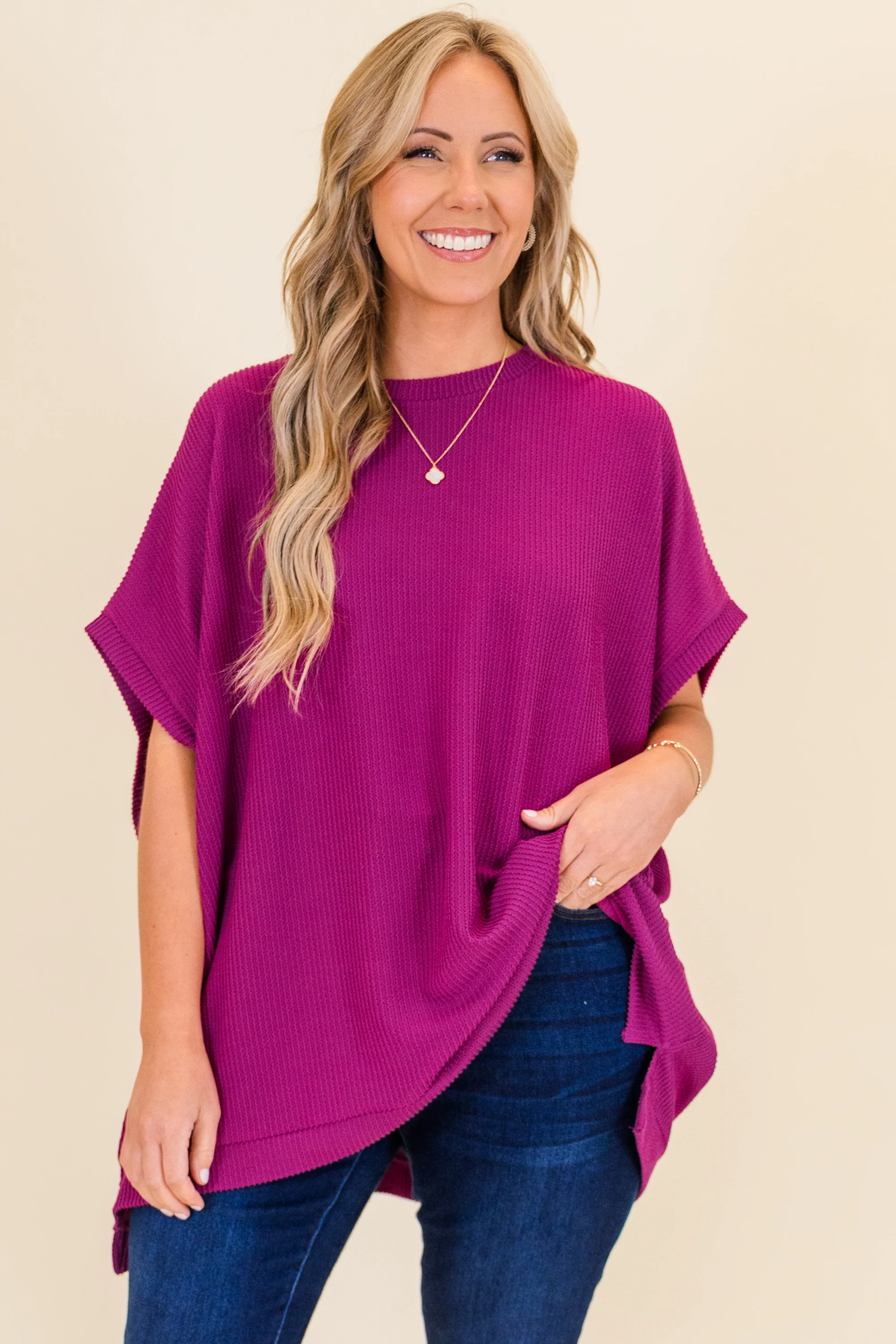 All About Knits Top, Berry - Giverhouse