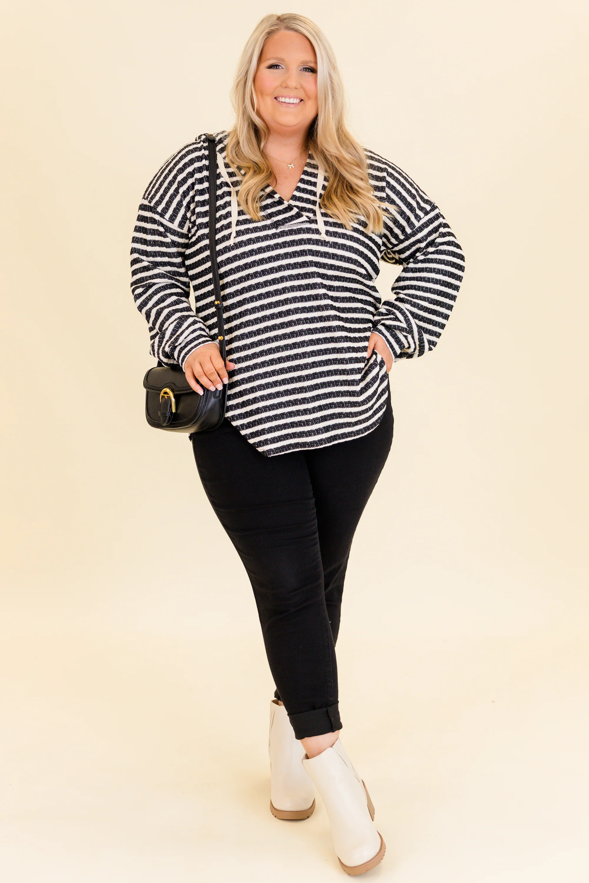 Ocean Spray Hoodie, Black-Cream - Giverhouse