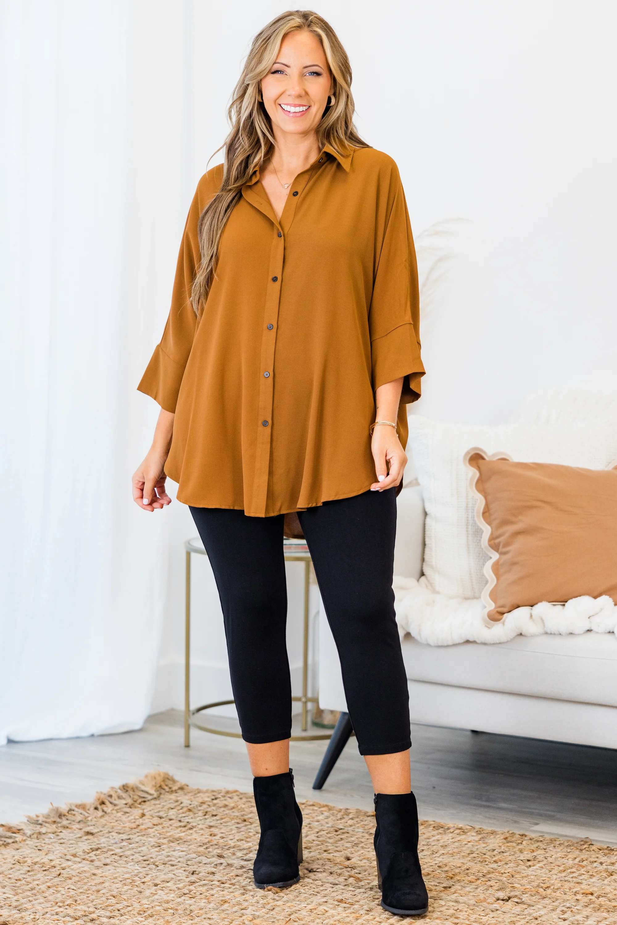 Working Babe Top, Brown - Giverhouse