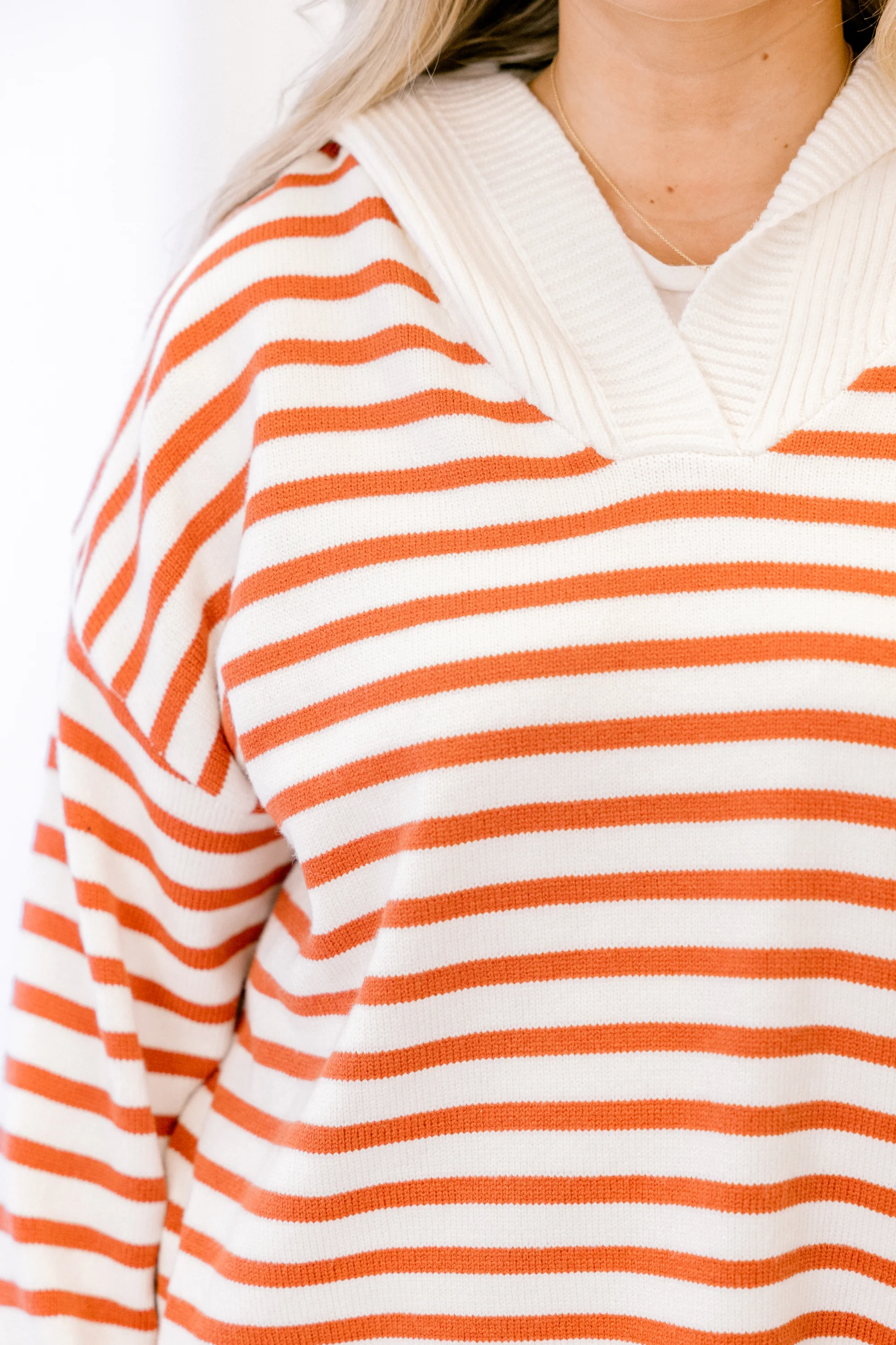 Smiling Through It All Sweater, Rust-Cream - Giverhouse