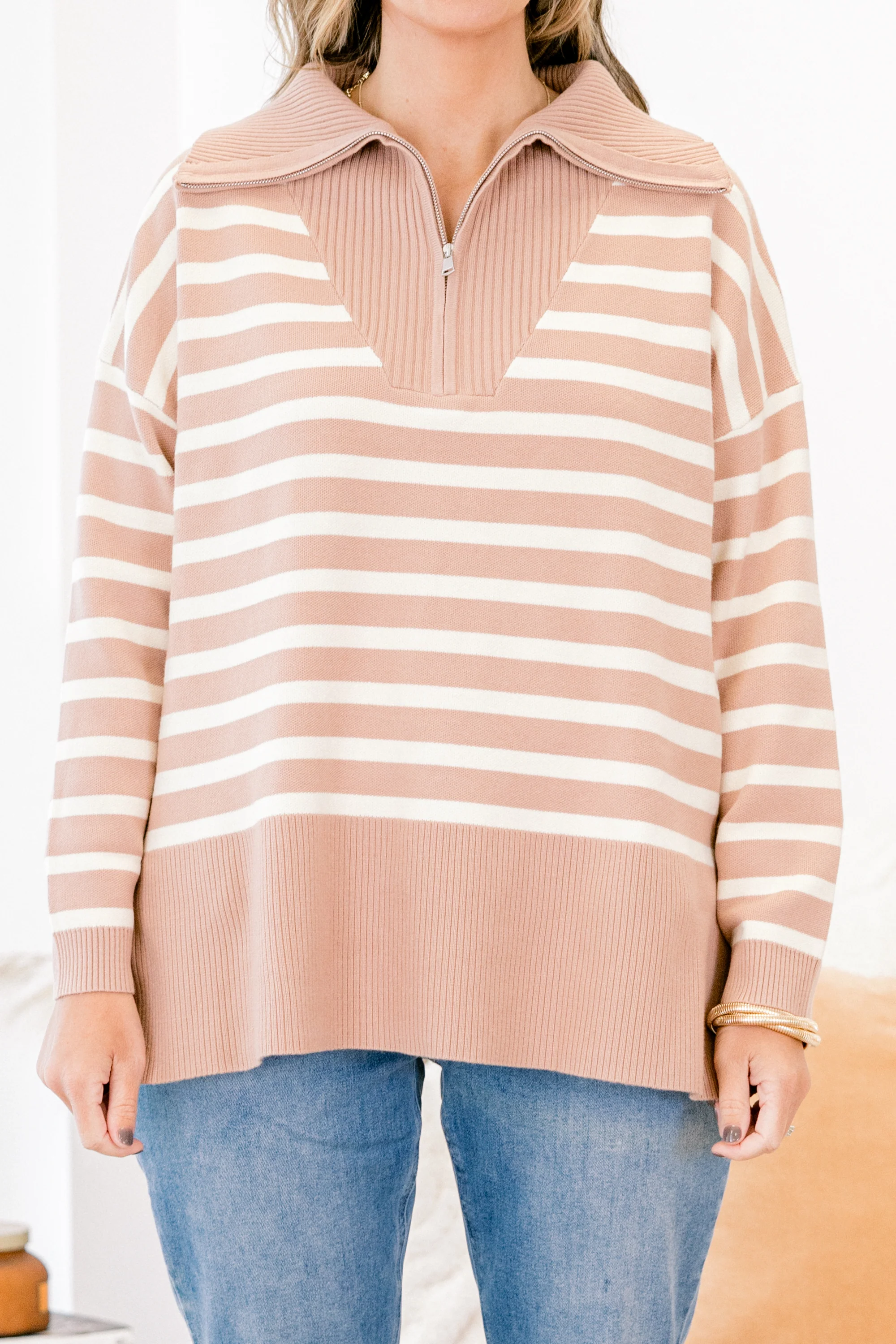Sweet Stripes Sweater, Natural - Giverhouse