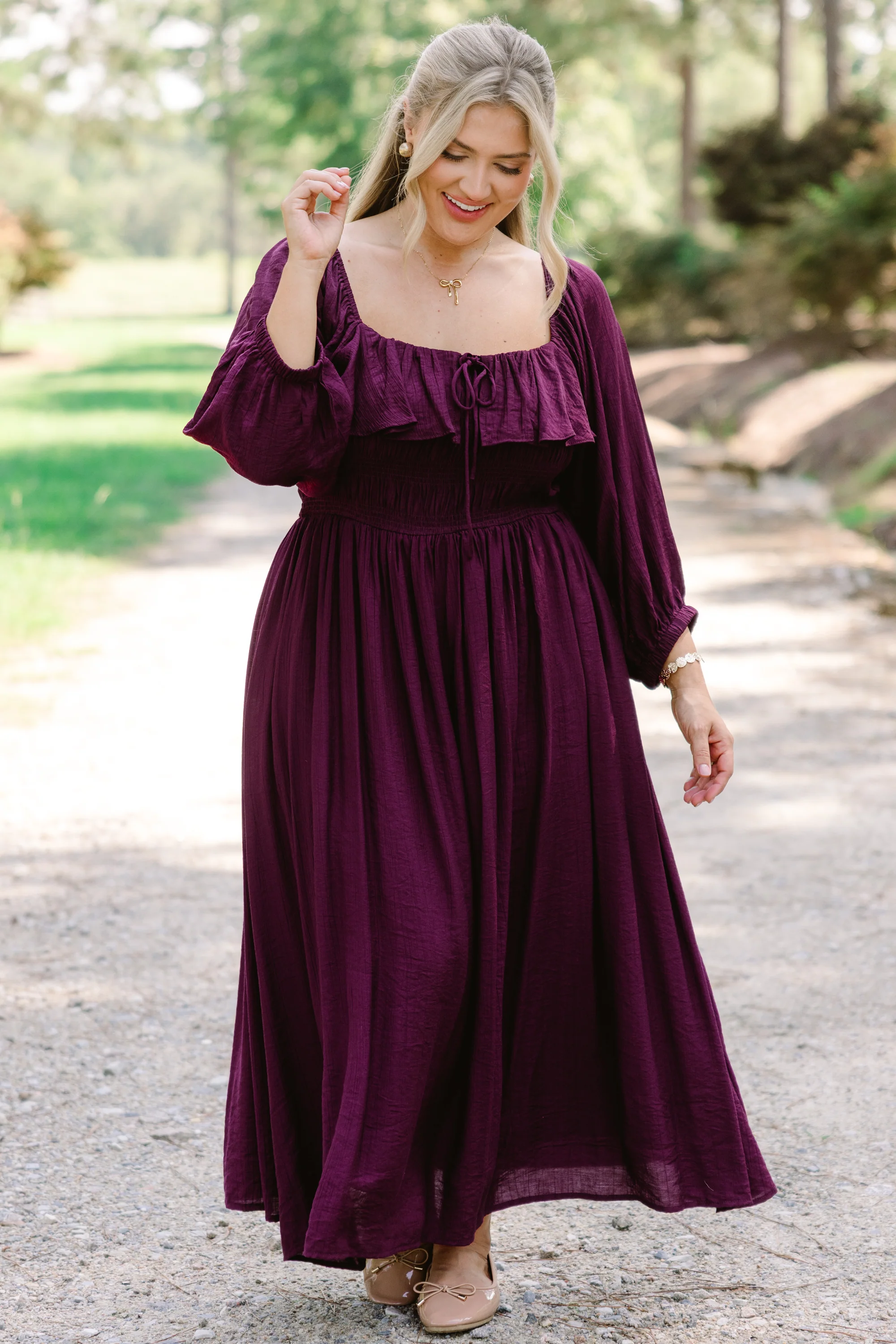 Grace Filled Dress, Plum - Giverhouse
