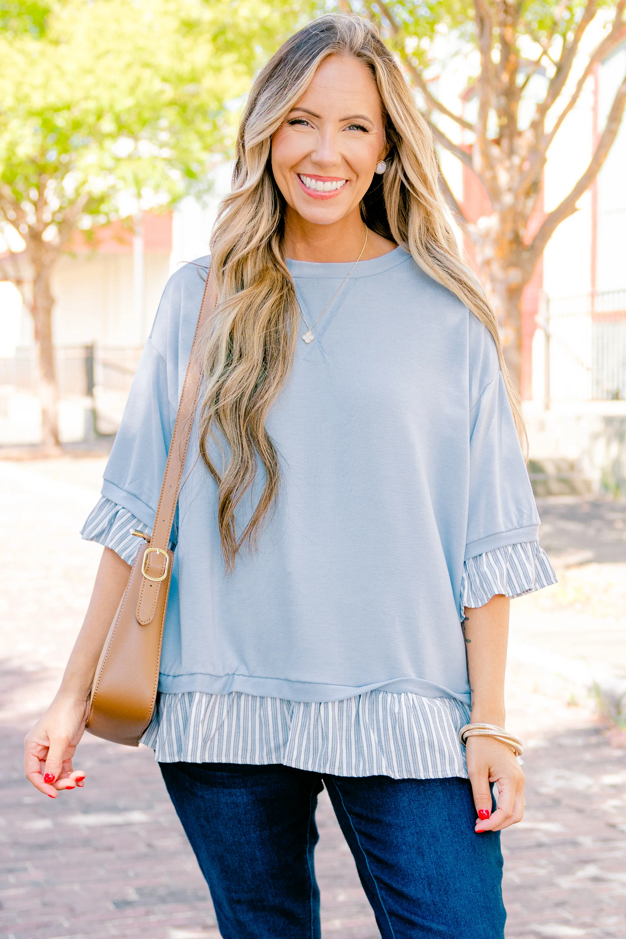 Letting It Be Top, Blue - Giverhouse