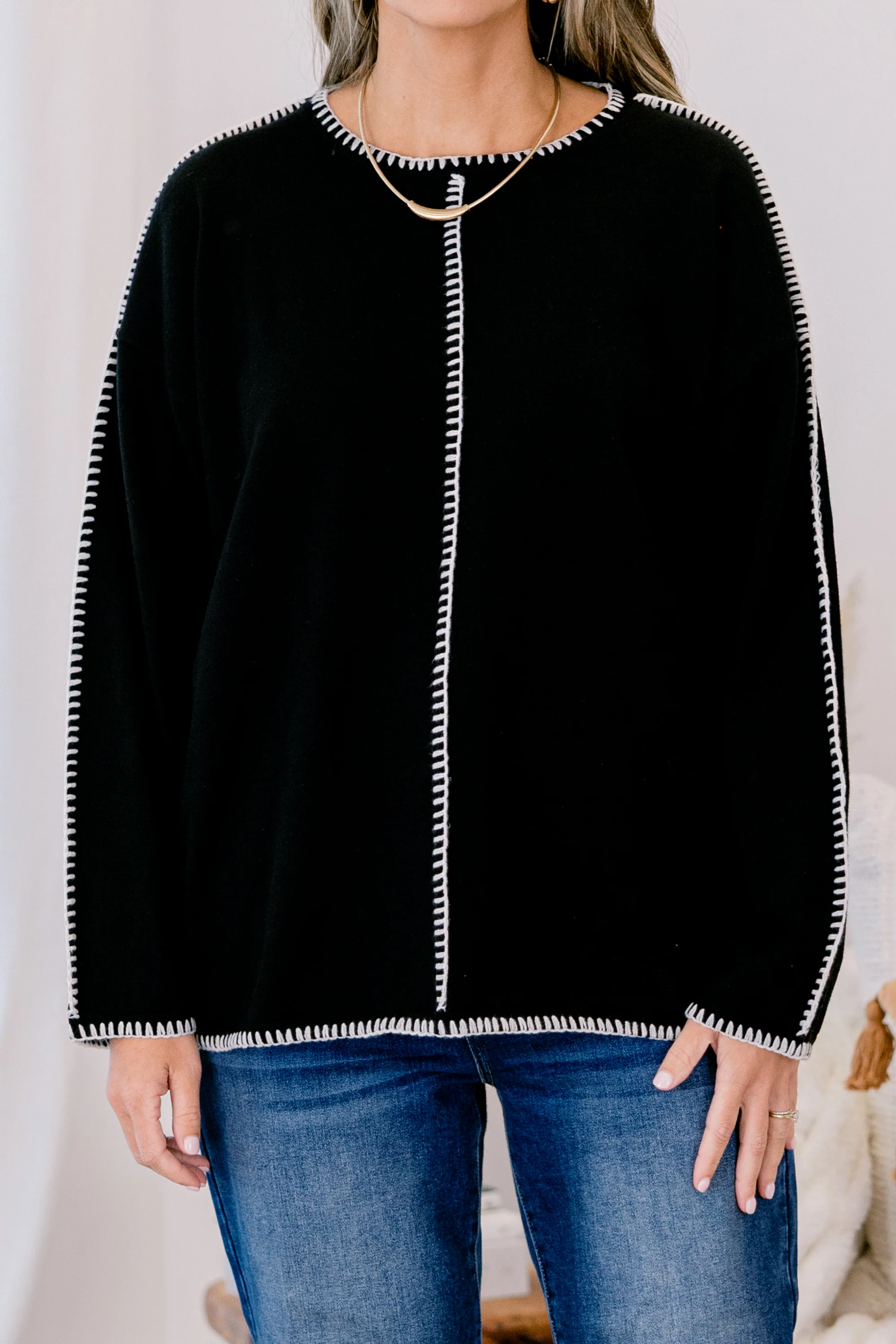 Whispered Comfort Sweater, Black - Giverhouse