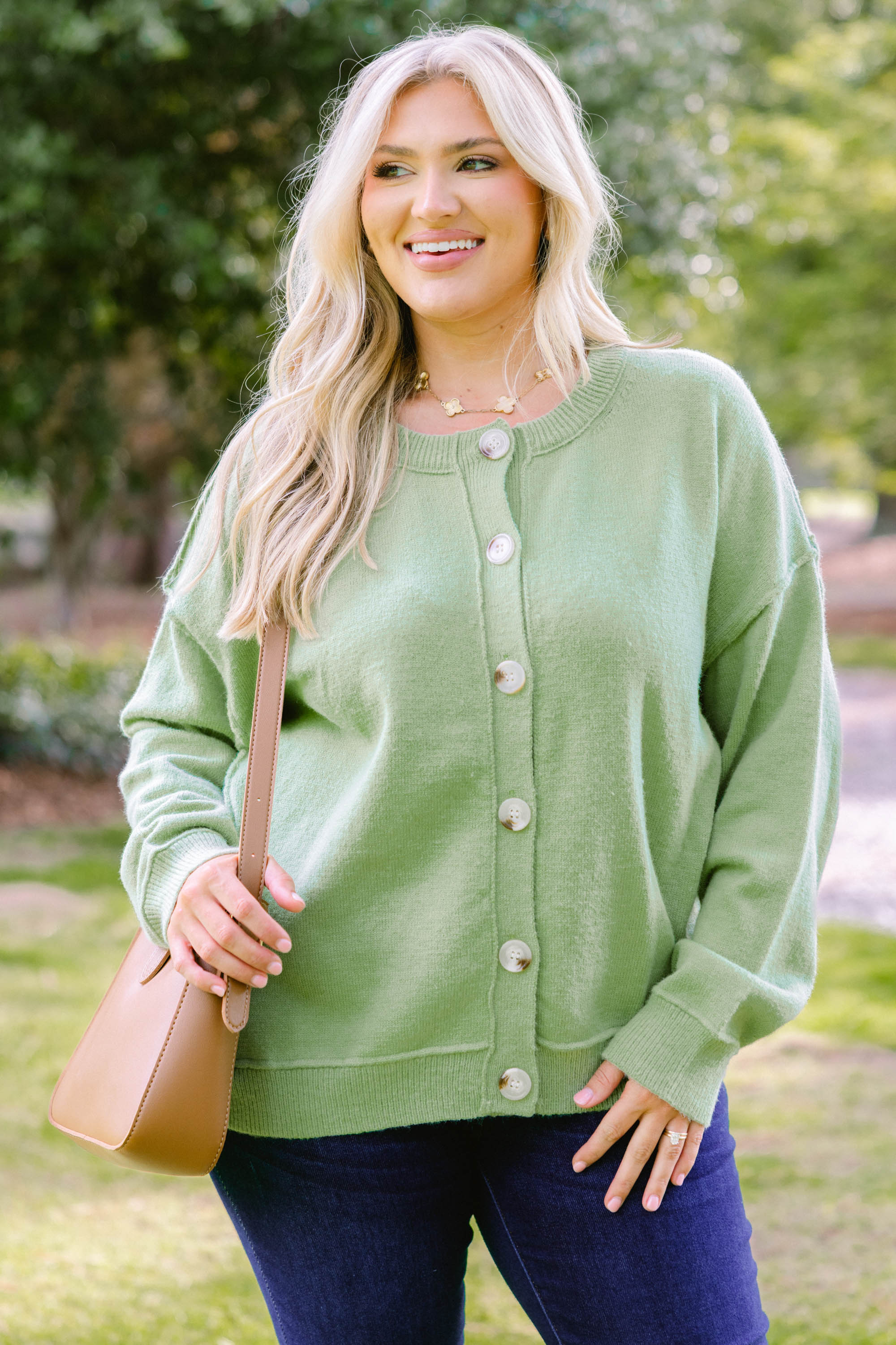 Out There Somewhere Cardigan, Green - Giverhouse