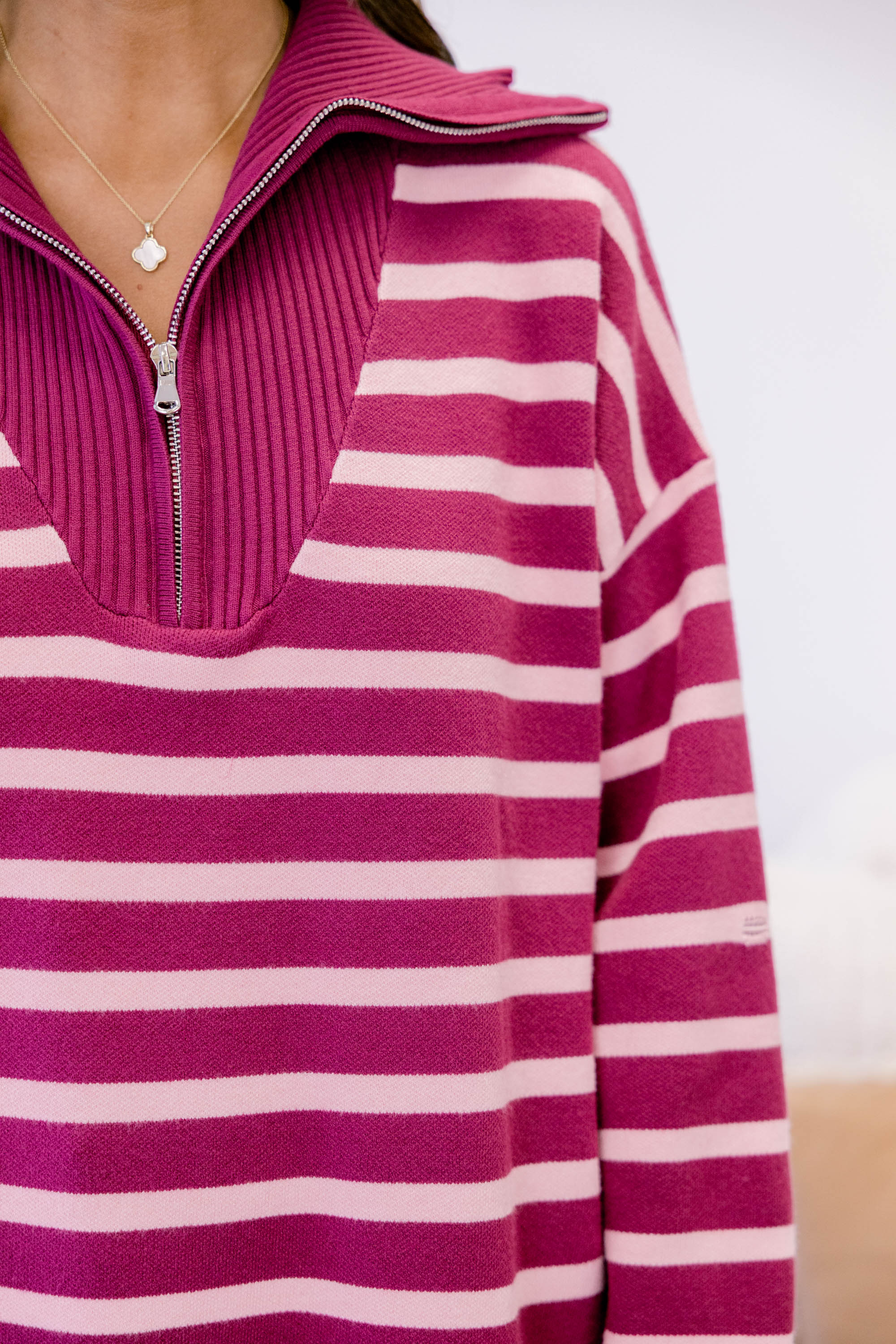 Sweet Stripes Sweater, Pink-Magenta - Giverhouse