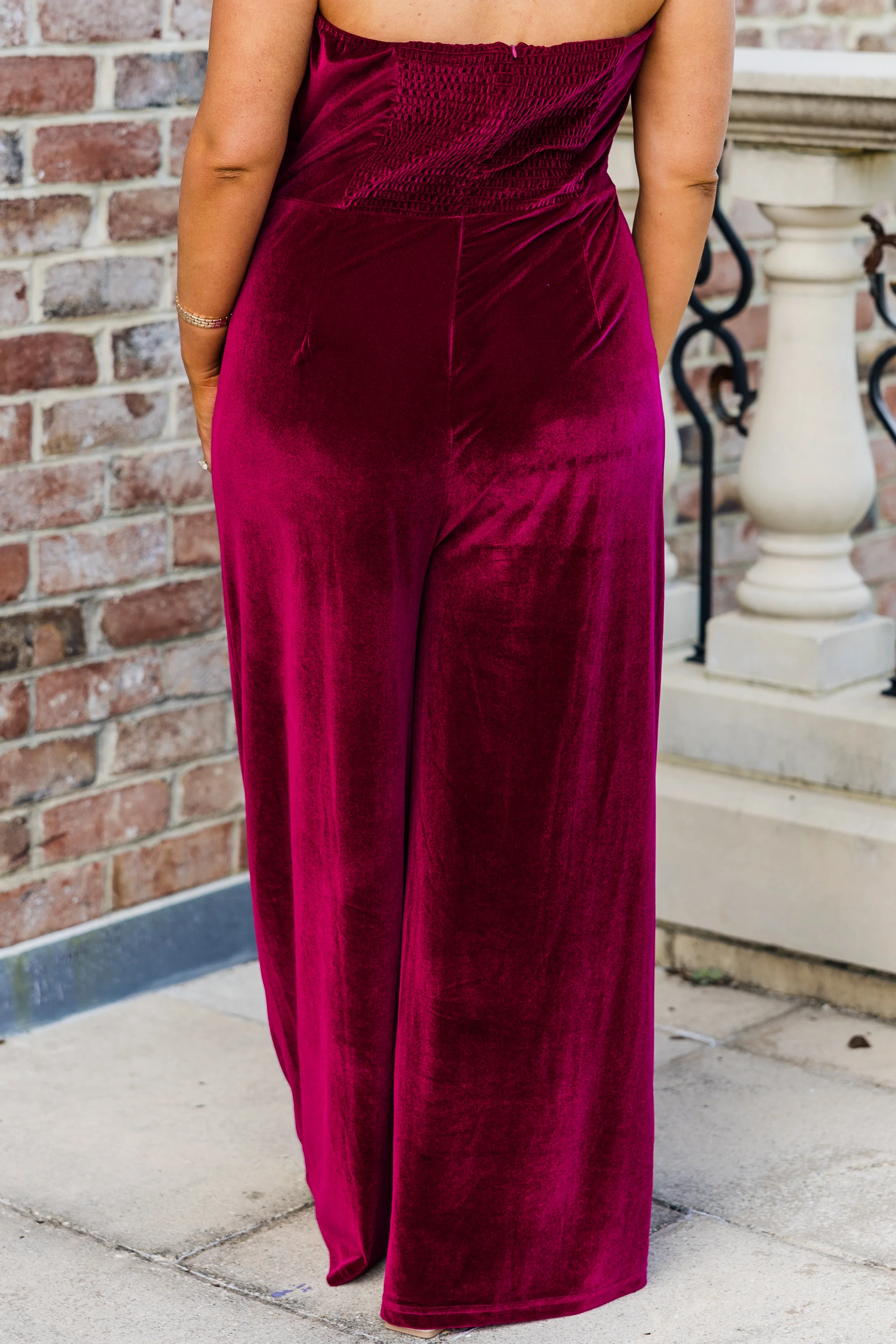 Waltz Through Winter Jumpsuit, Wine - Giverhouse