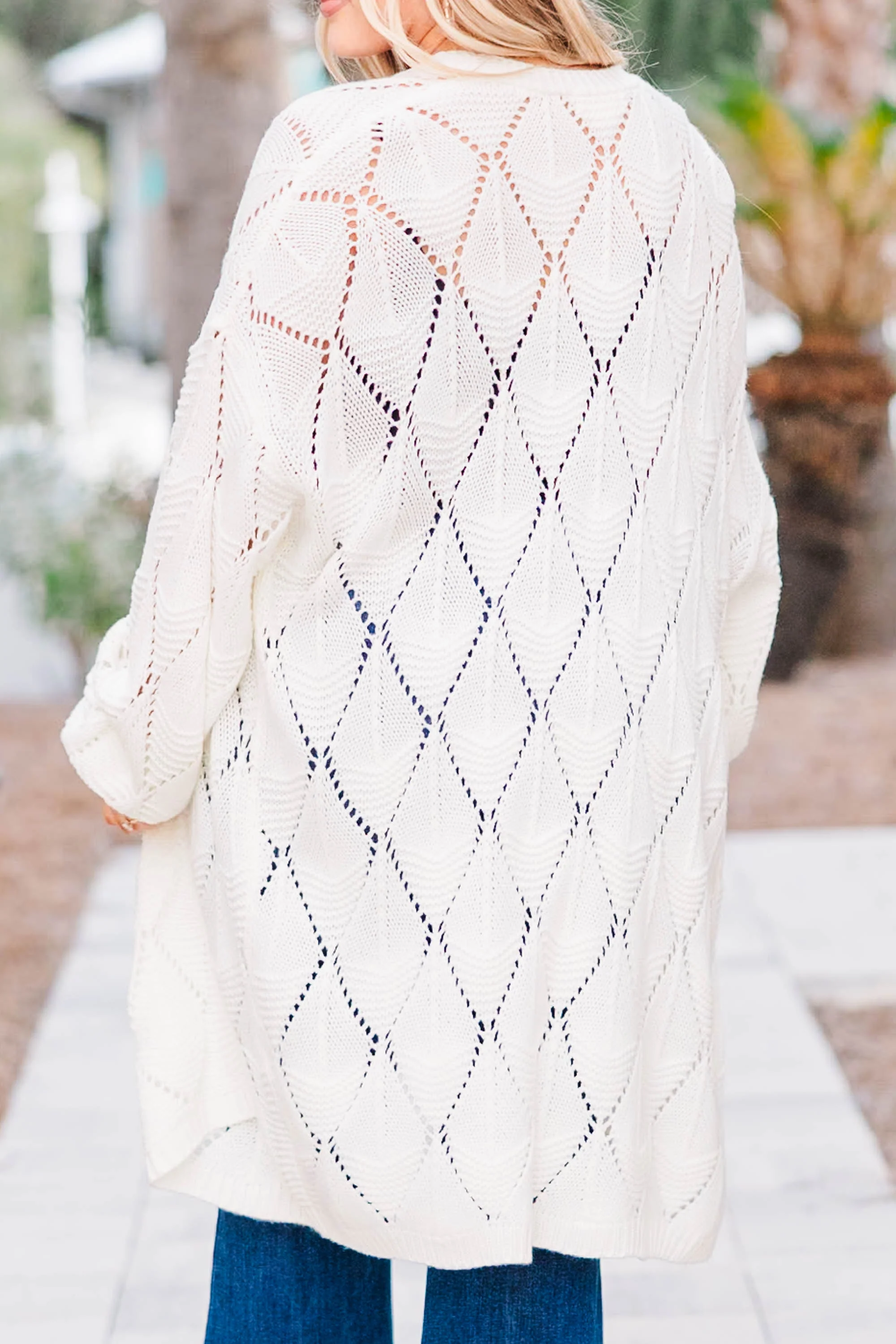 Eat, Drink, And Be Cozy Cardigan, White - Giverhouse