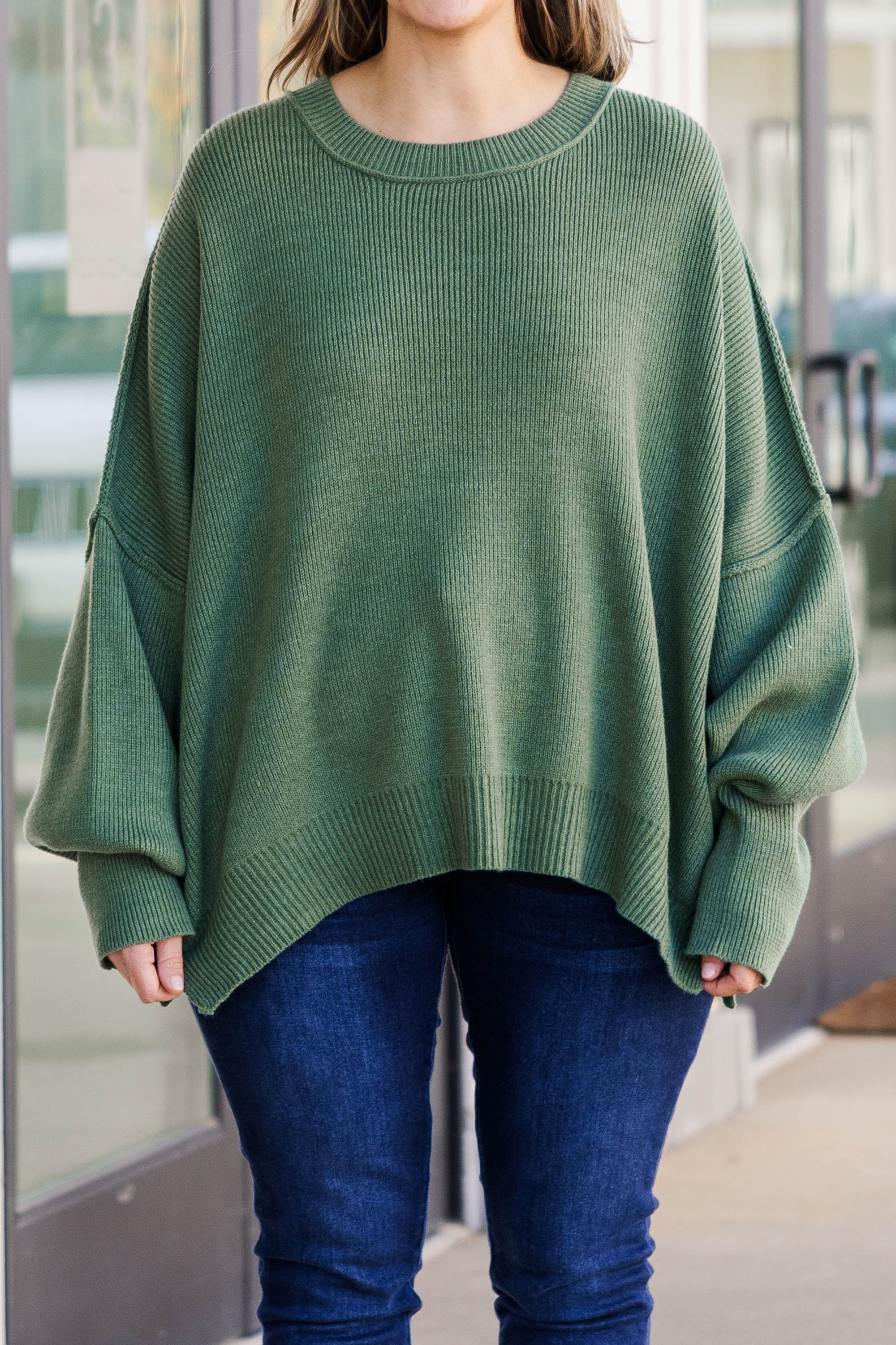 Magically Perfect Sweater, Olive - Giverhouse
