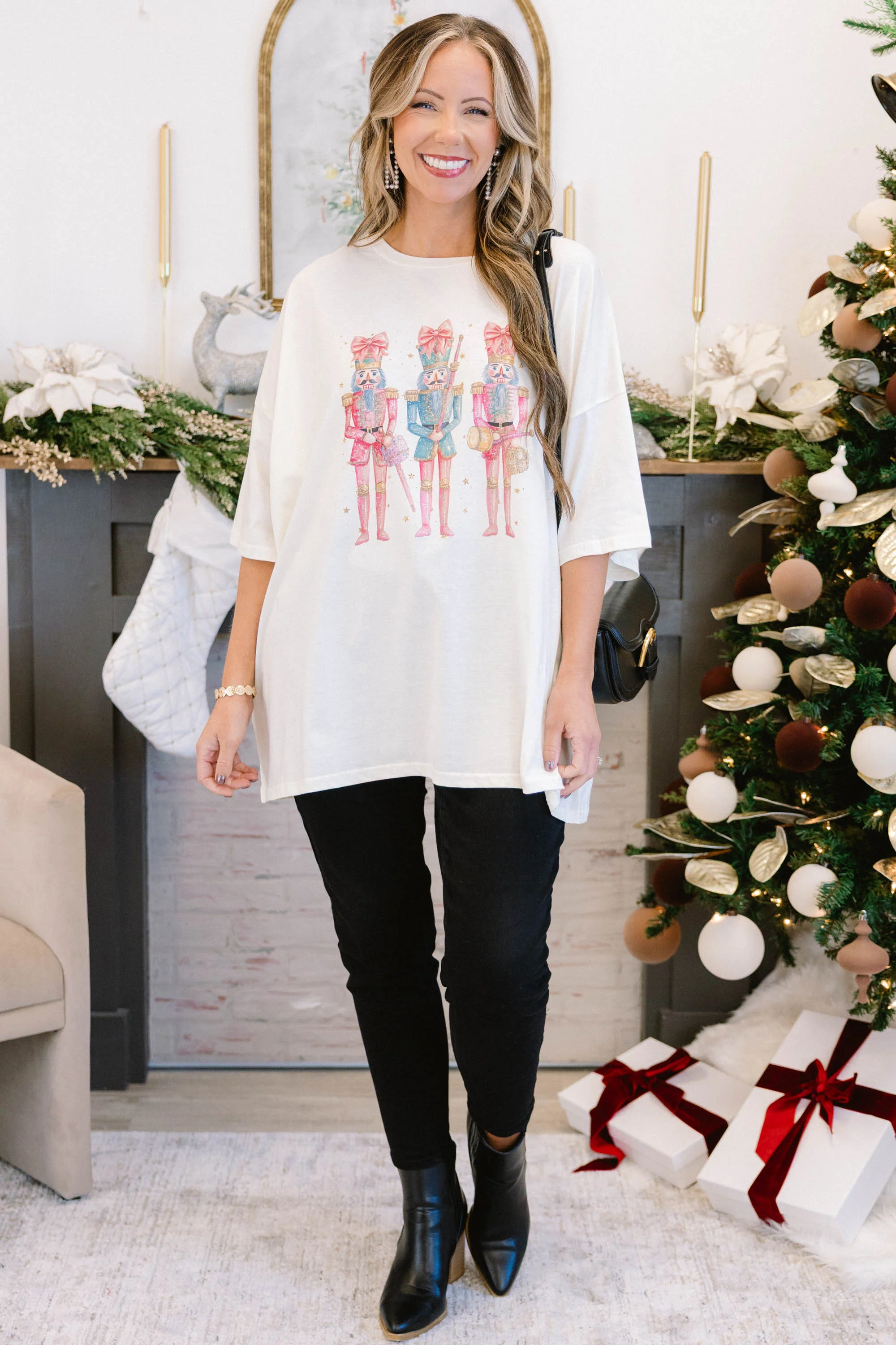 Nutcracker Christmas Boyfriend Tee, Ivory - Giverhouse