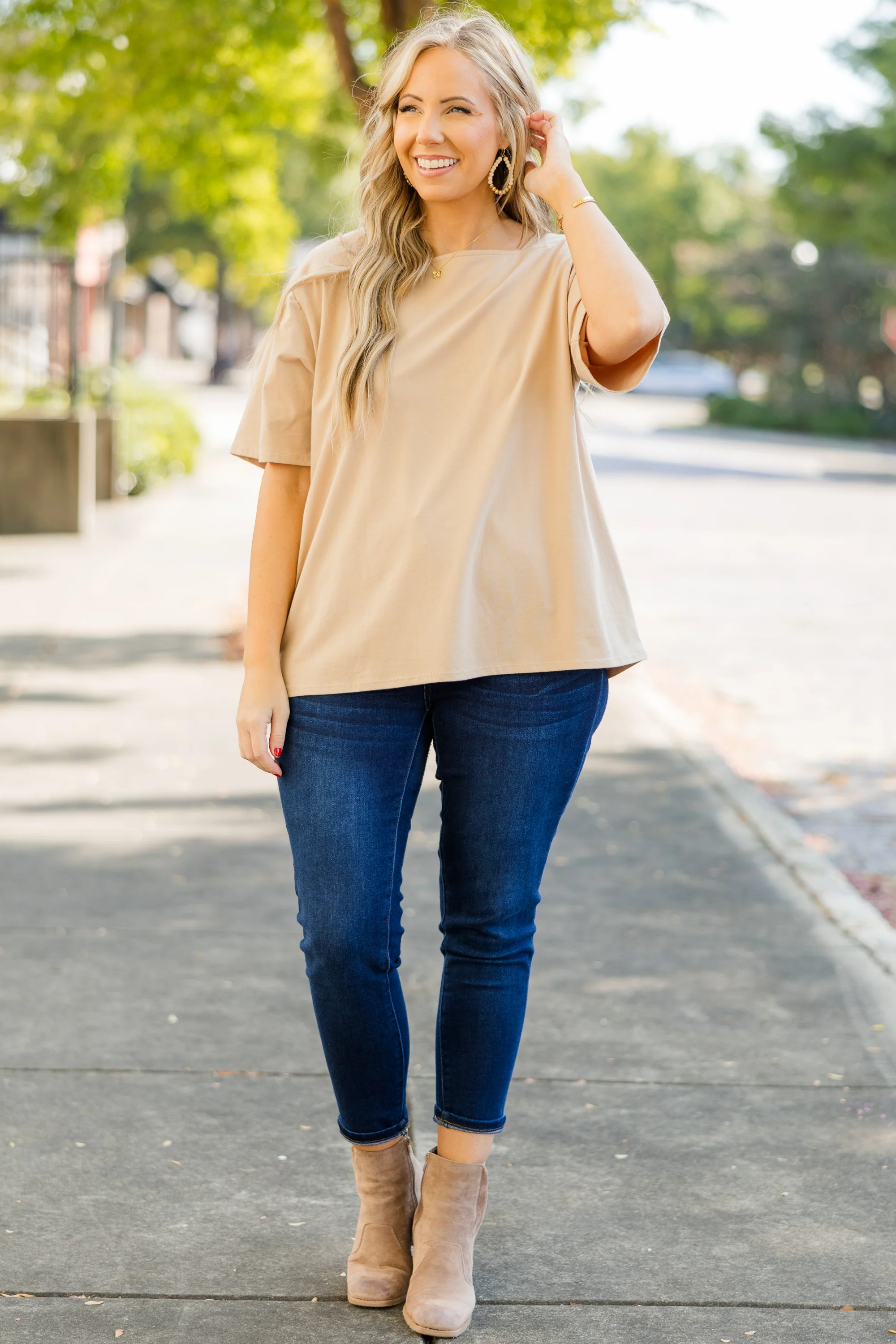 Vivid Imagination Top, Camel - Giverhouse