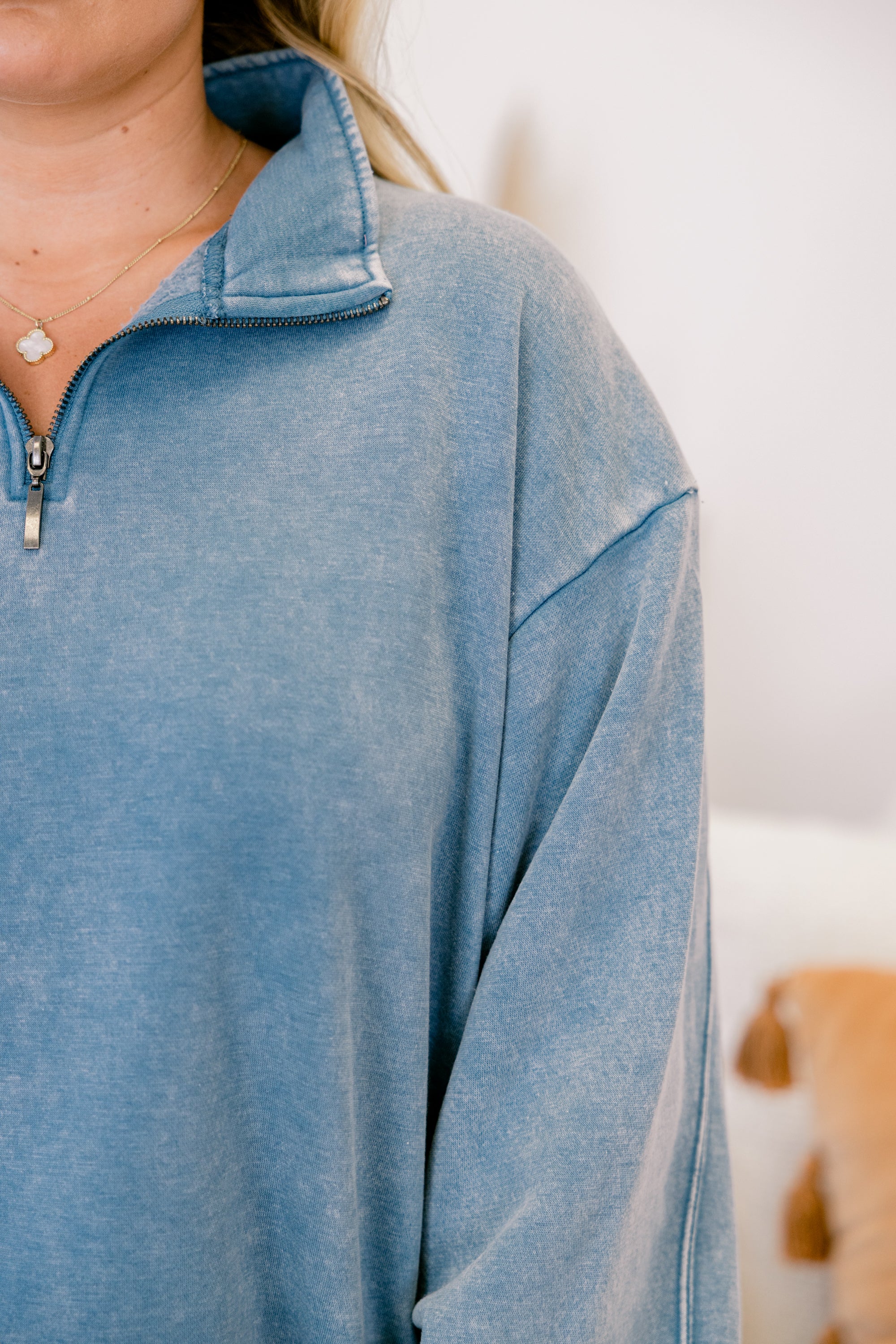 Time To Tell Pullover, Blue Grey - Giverhouse