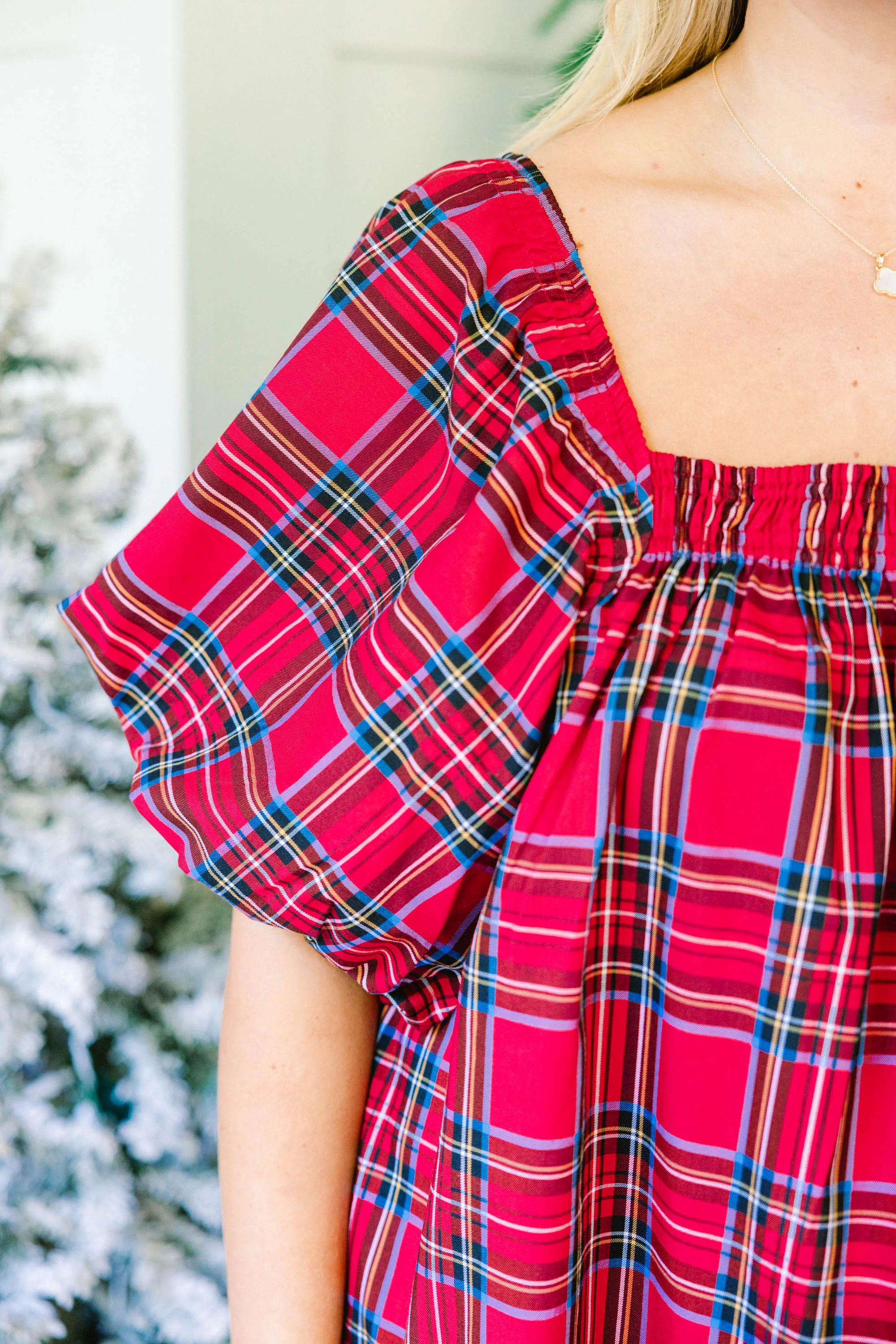 Cozy Love Top, Red Plaid - Giverhouse