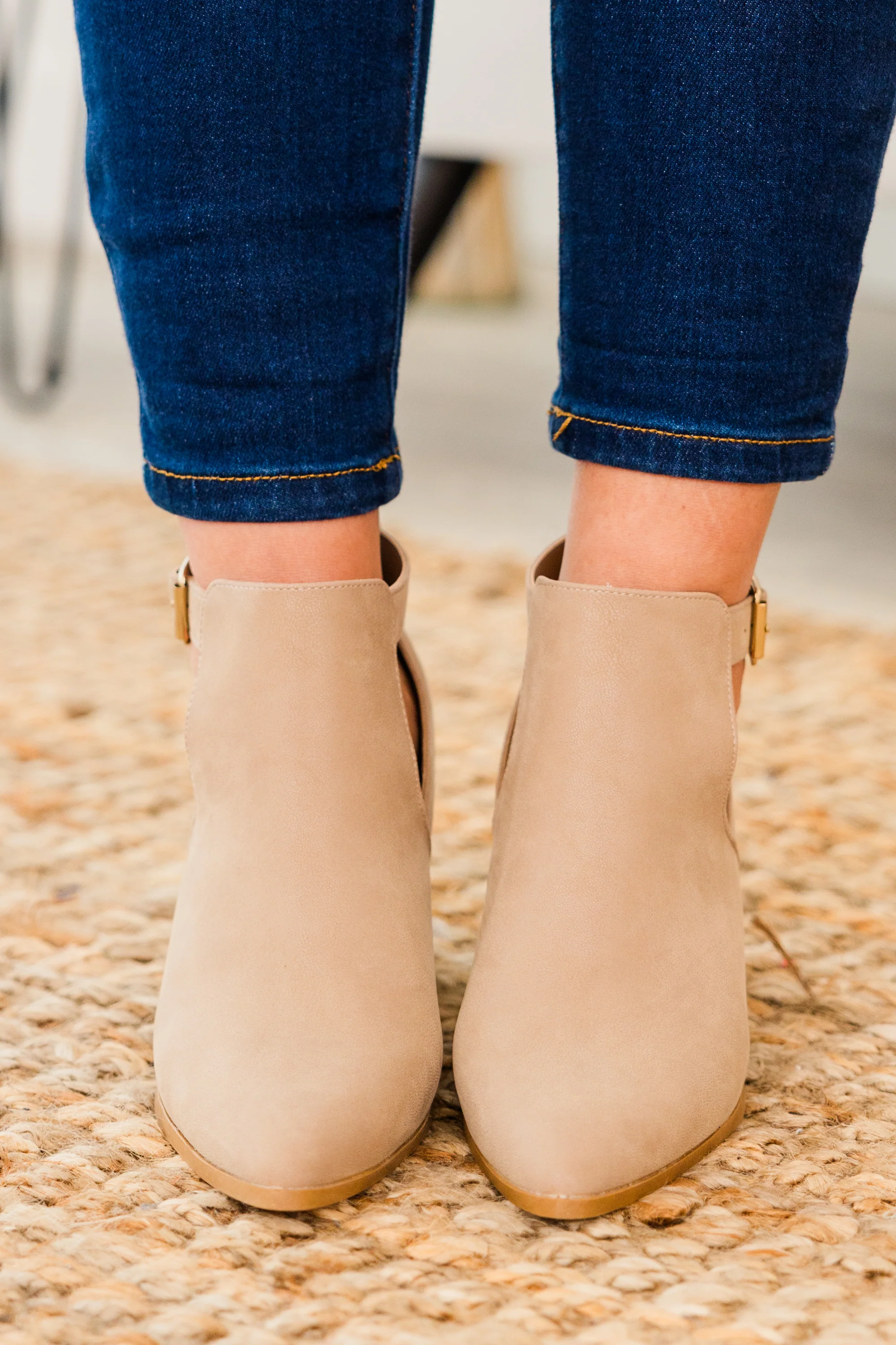 Lost Your Chance Booties, Taupe - Giverhouse