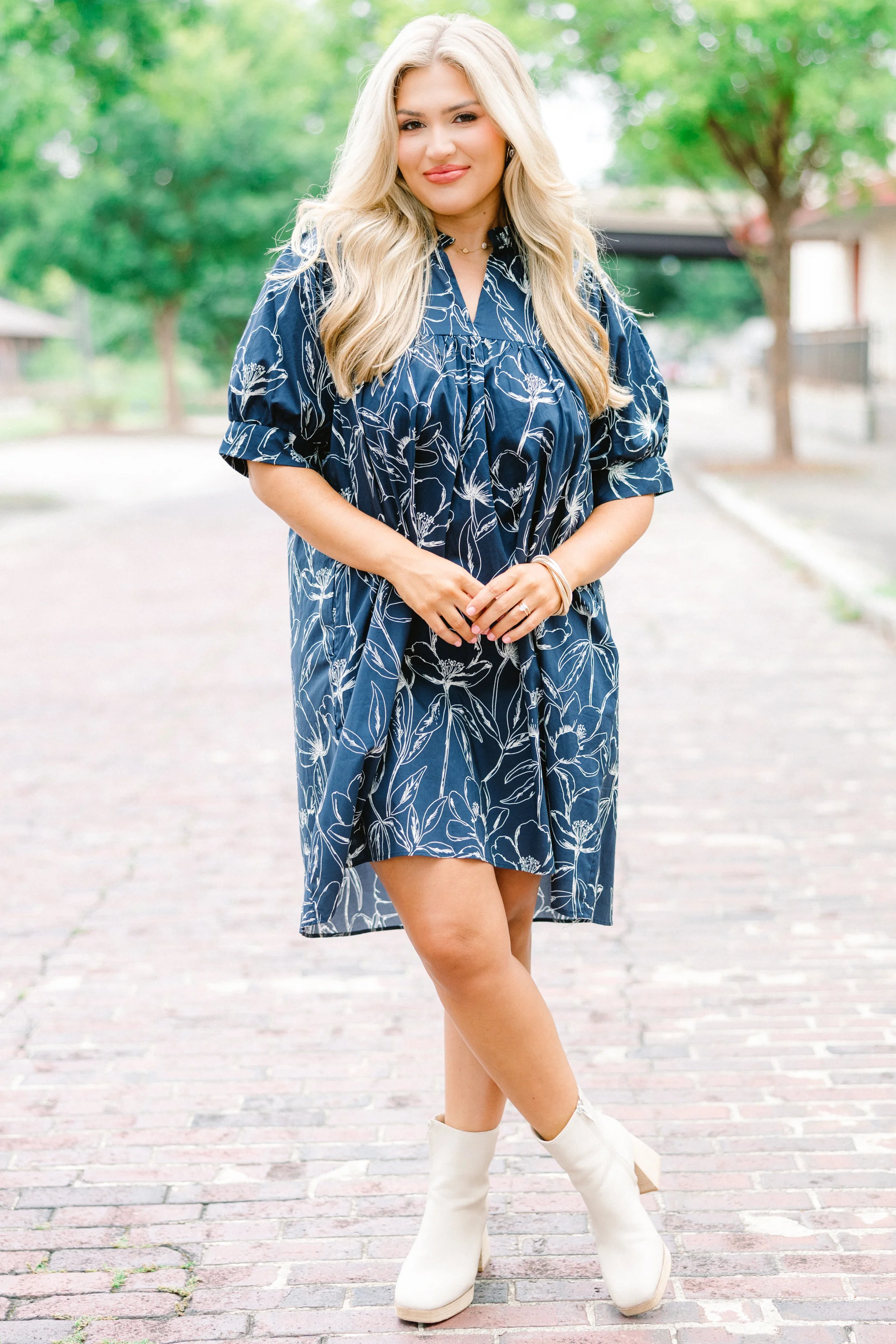 Make My Night Dress, Navy Floral - Giverhouse