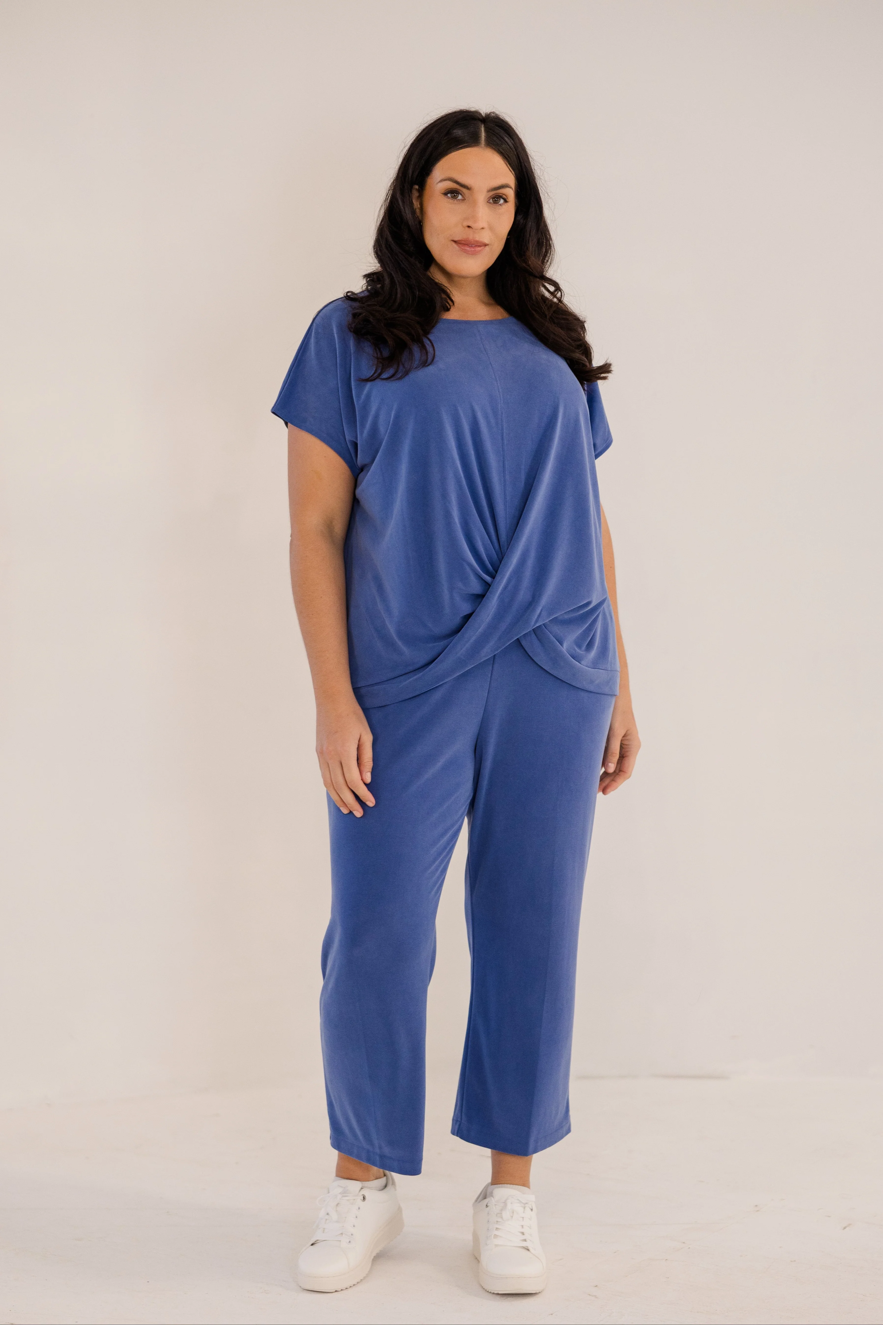 Sue	Drape Front Top, Ombre Blue - Giverhouse