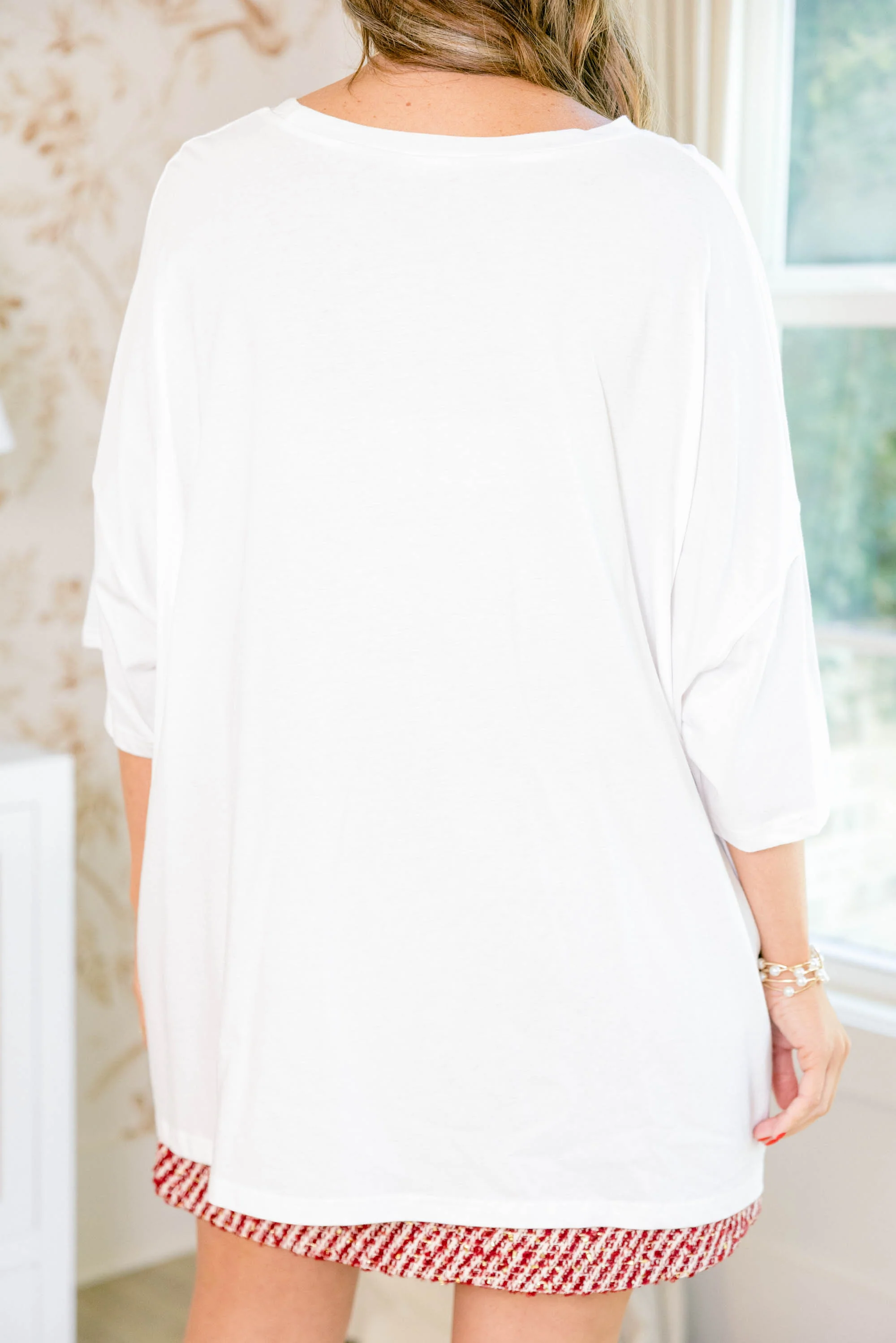 Holly Jolly Cocktails Boyfriend Tee, White - Giverhouse