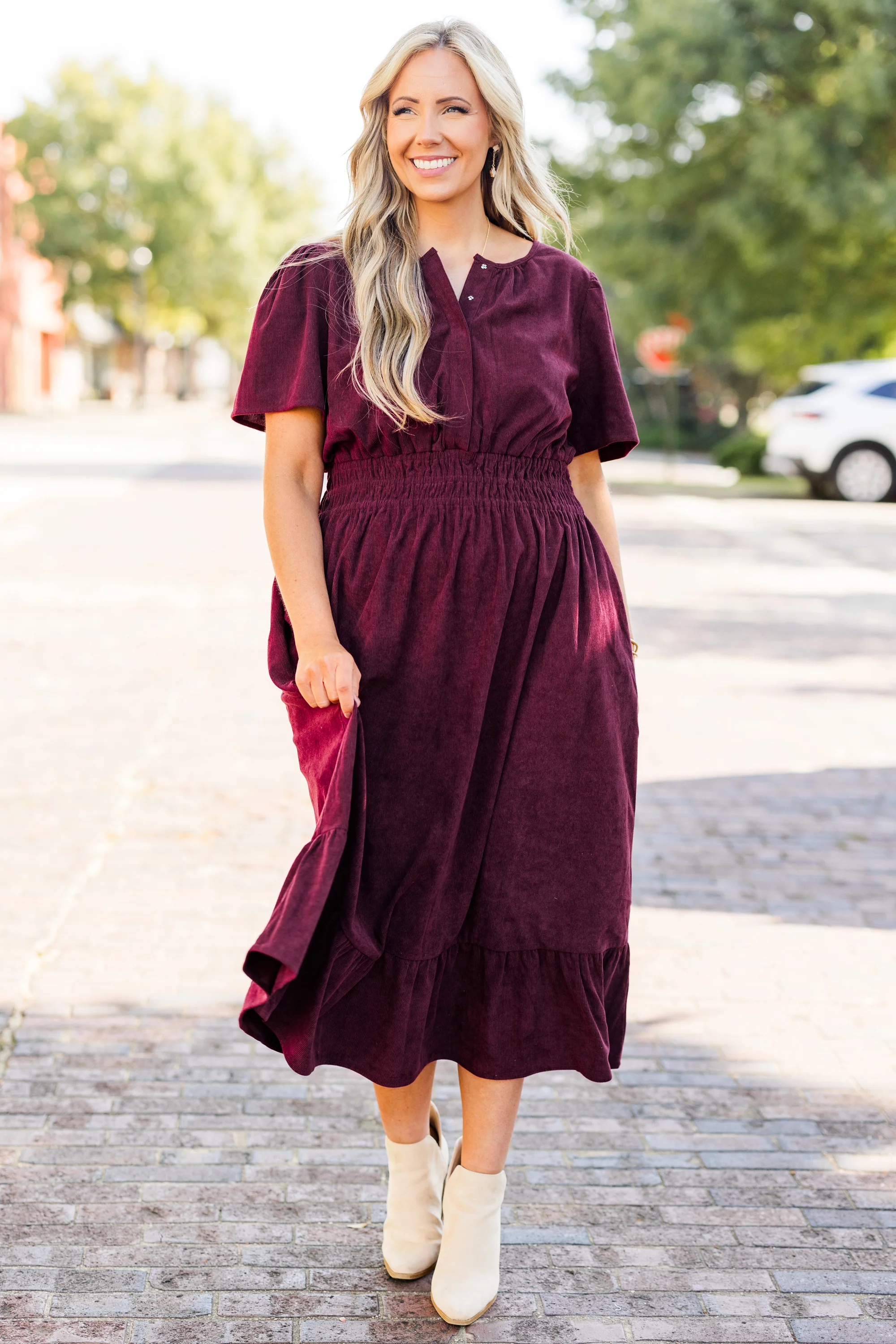 Lost In Time Dress, Plum - Giverhouse