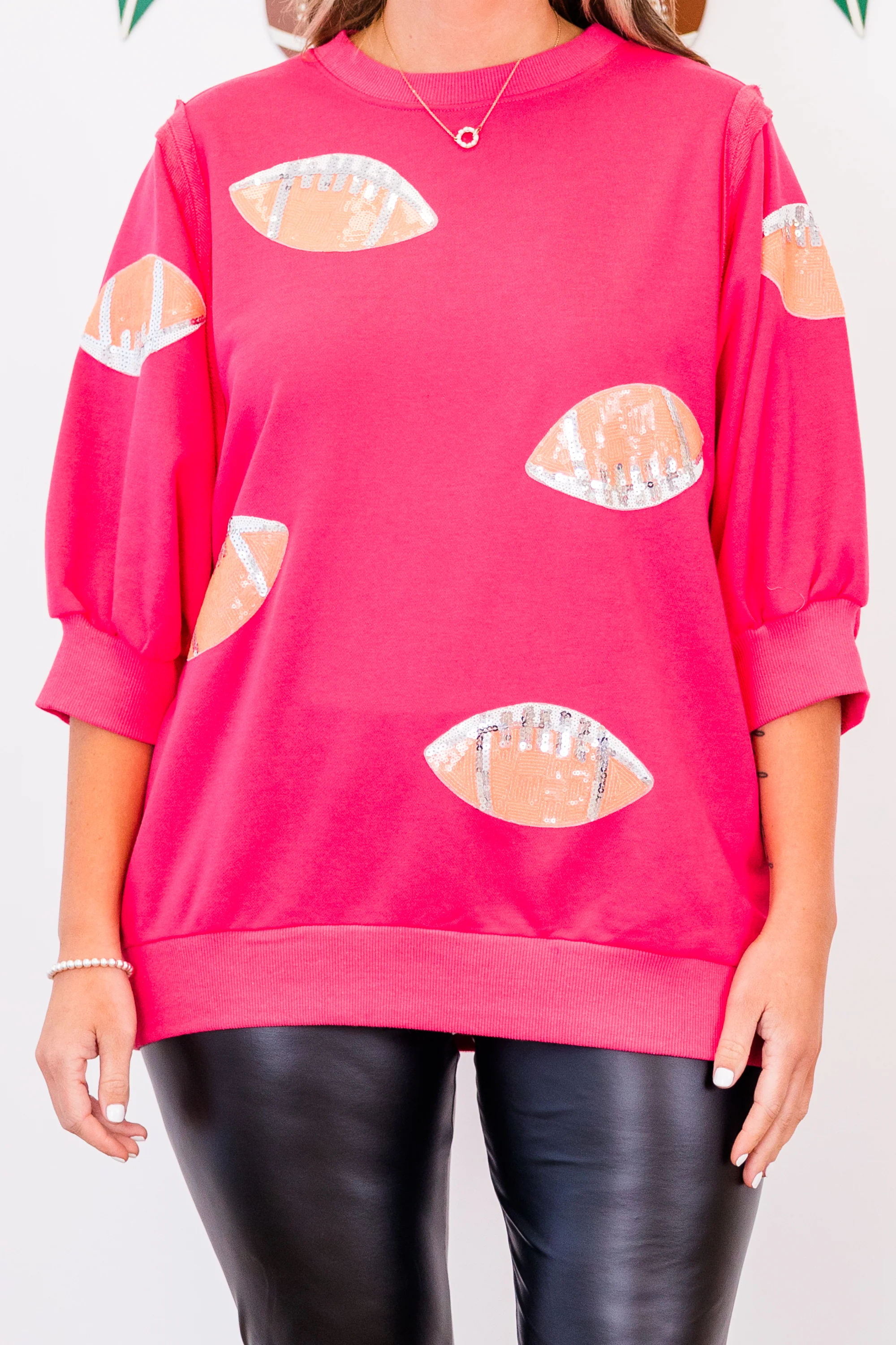 Touchdown Sparkle Top, Fuchsia - Giverhouse