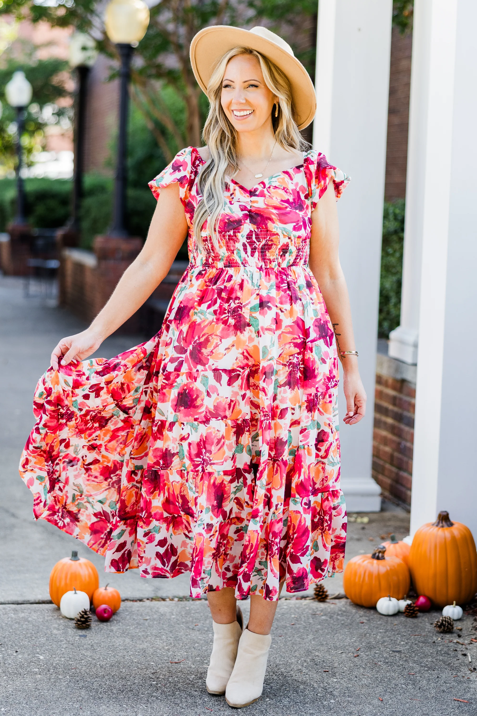 Love From Above Dress, Red Floral - Giverhouse