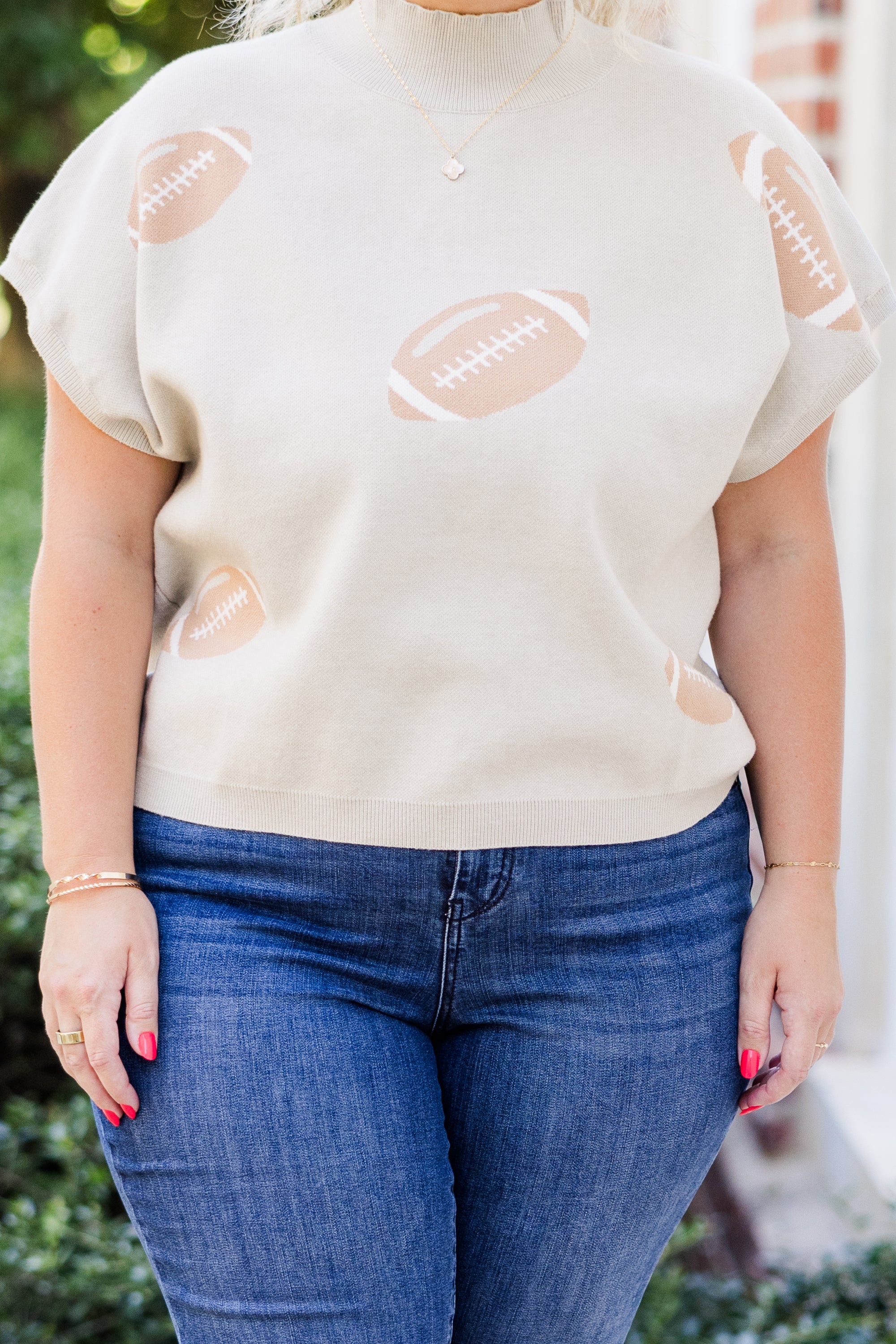 Football Mama Sweater, Oatmeal - Giverhouse