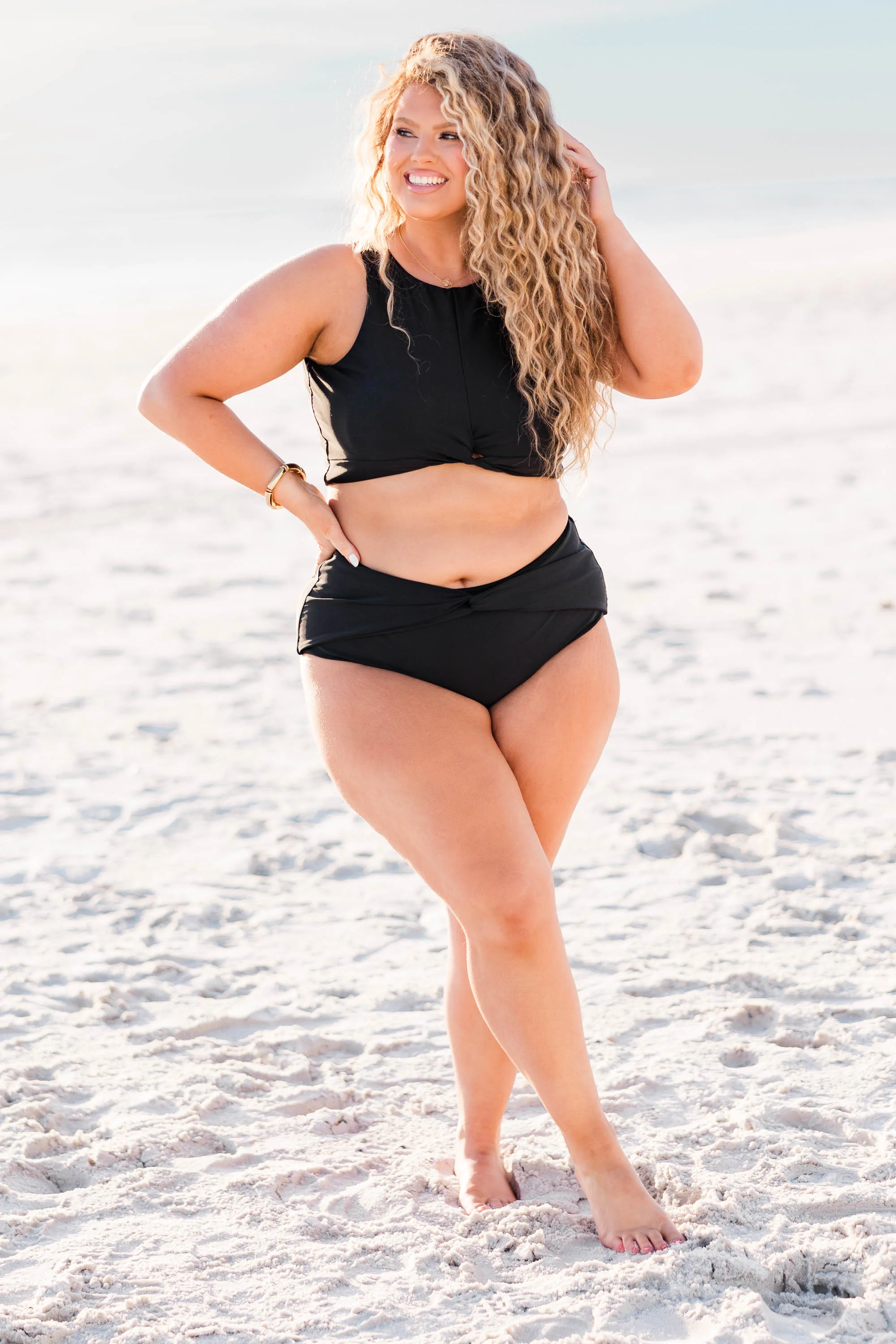 Swim With Me Swim Top, Black - Giverhouse