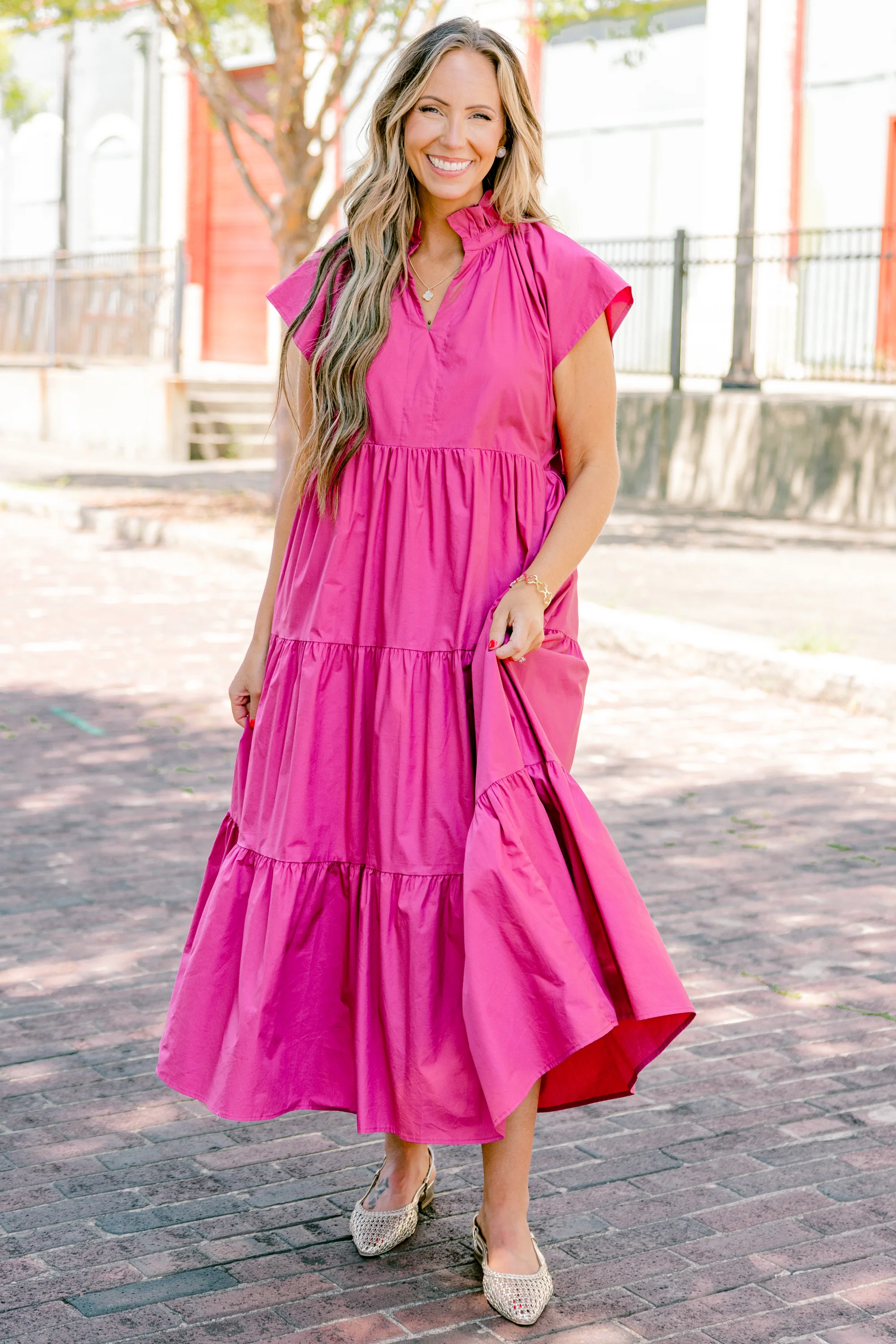 Beautiful Melody Dress, Fuchsia - Giverhouse