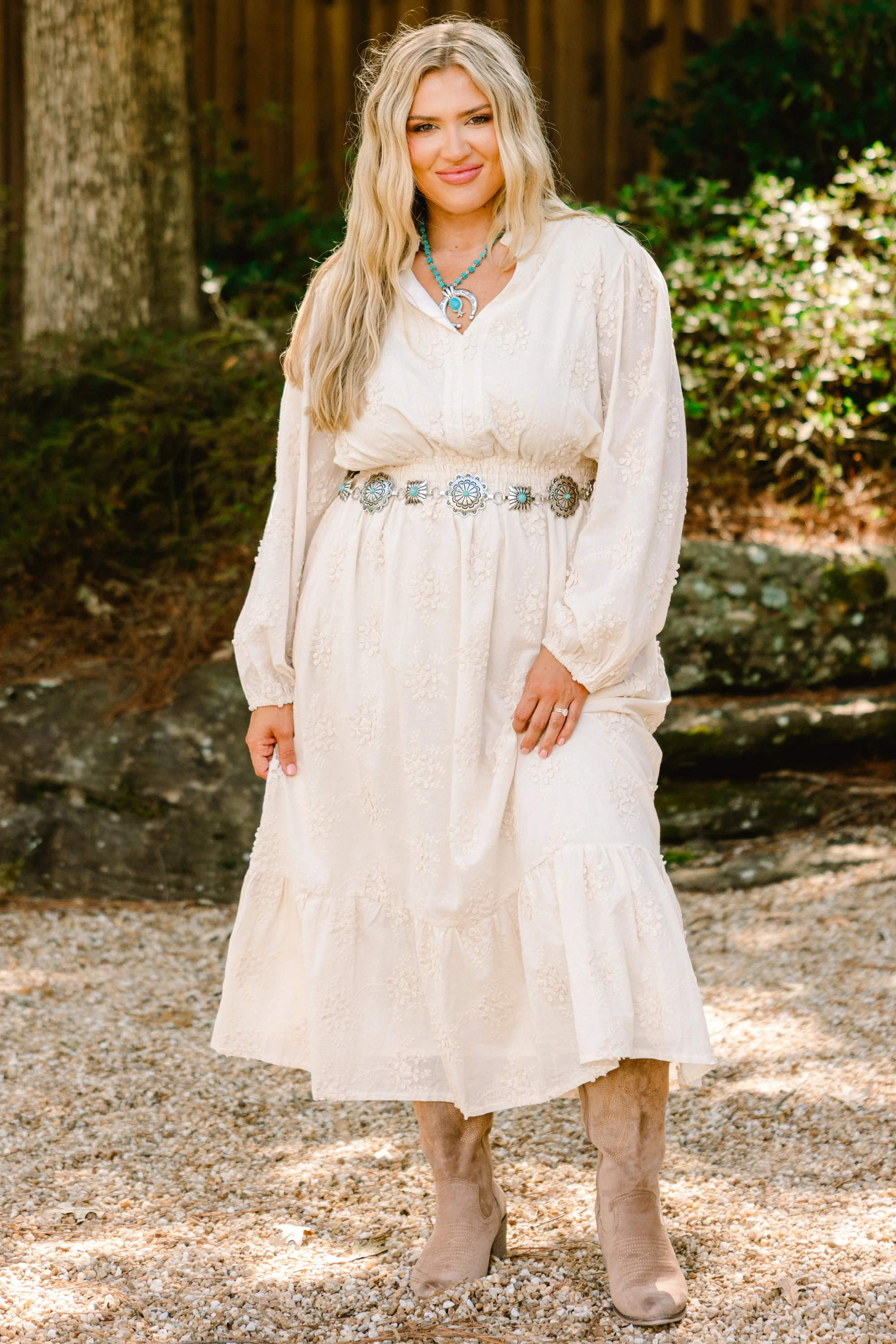 No Need To Rush Dress, Cream - Giverhouse