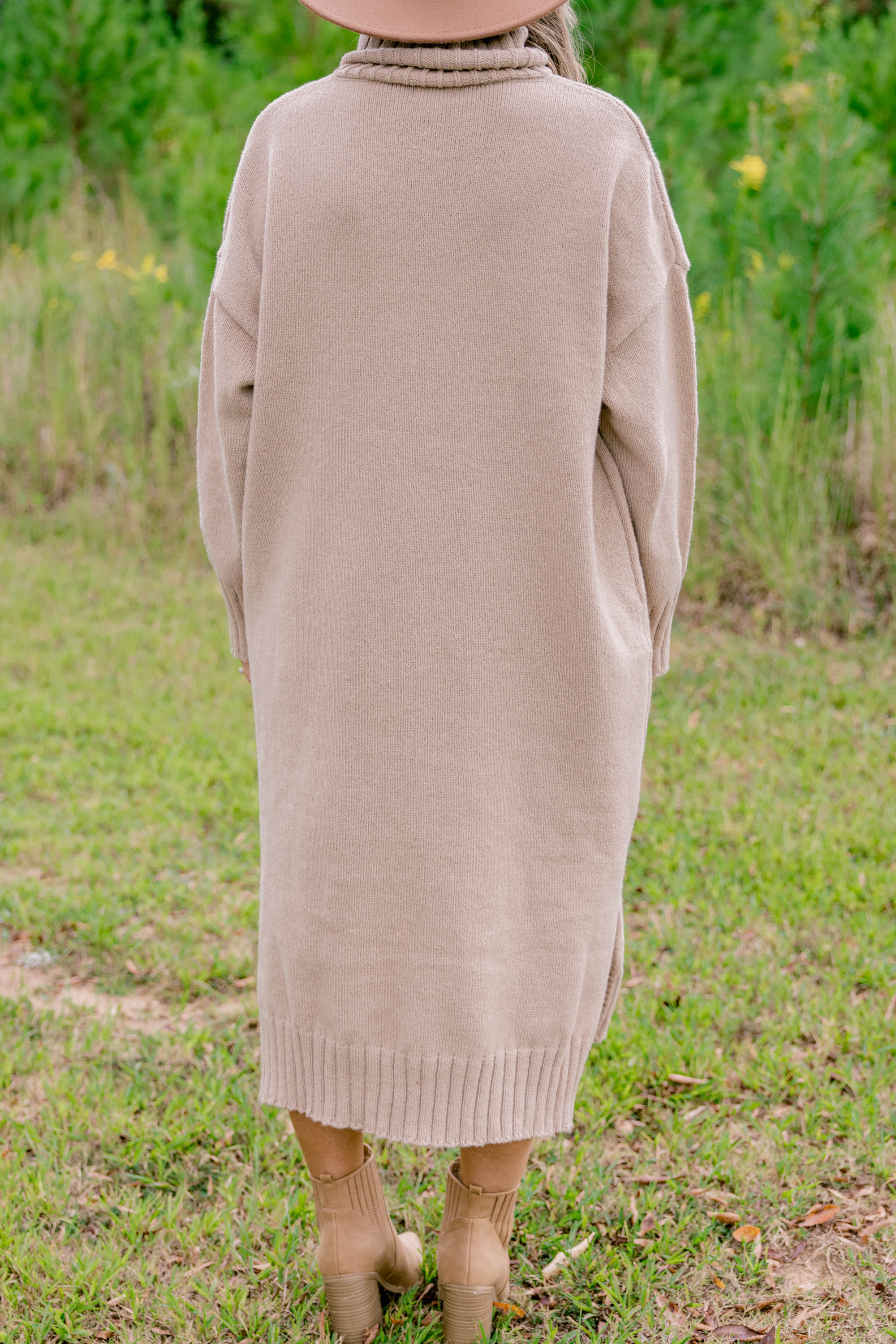 On The Mark Sweater Dress, Taupe - Giverhouse