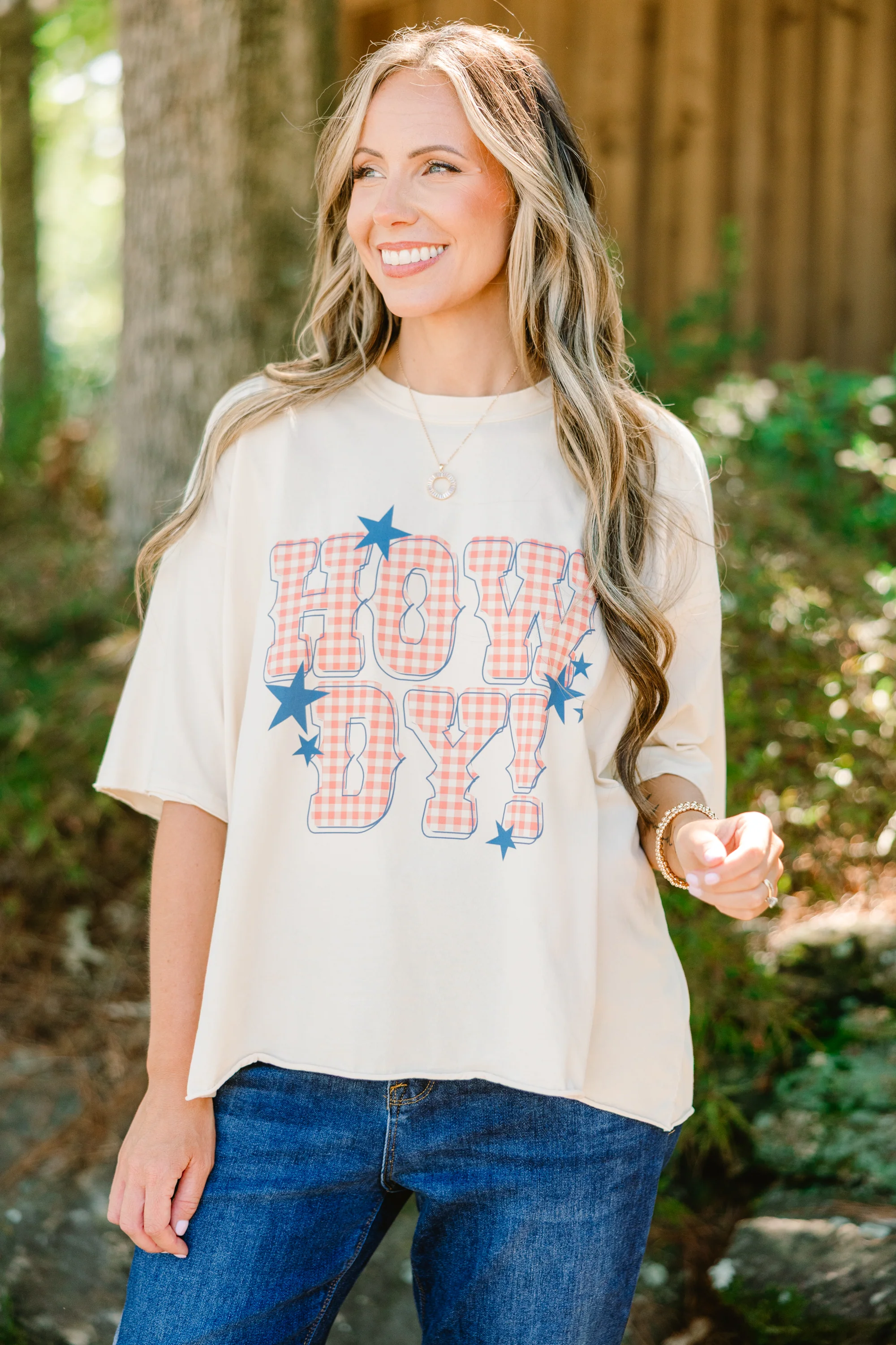 Saying Howdy Vintage Wash Tee, Sand - Giverhouse