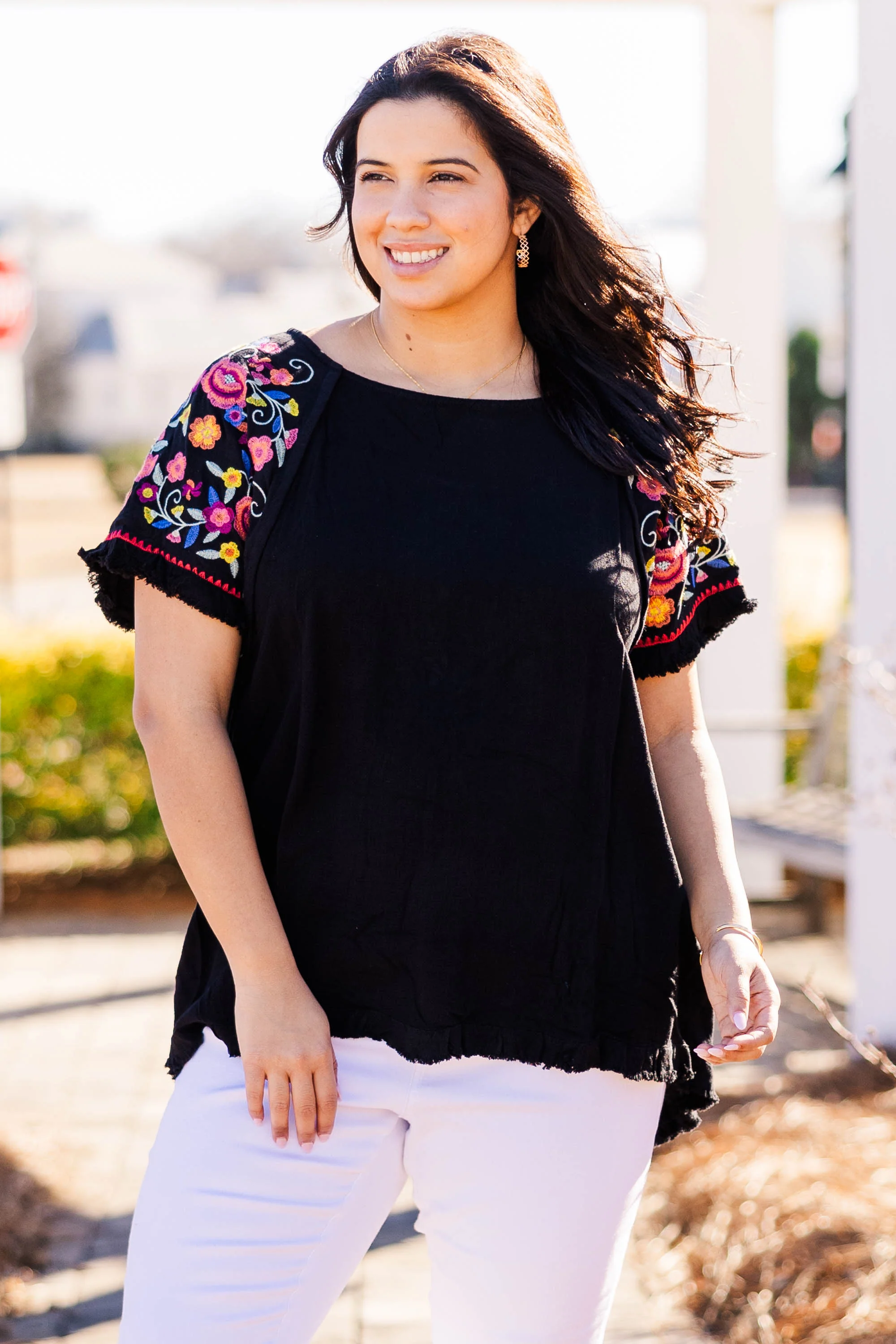 Bird In Hand Top, Black - Giverhouse