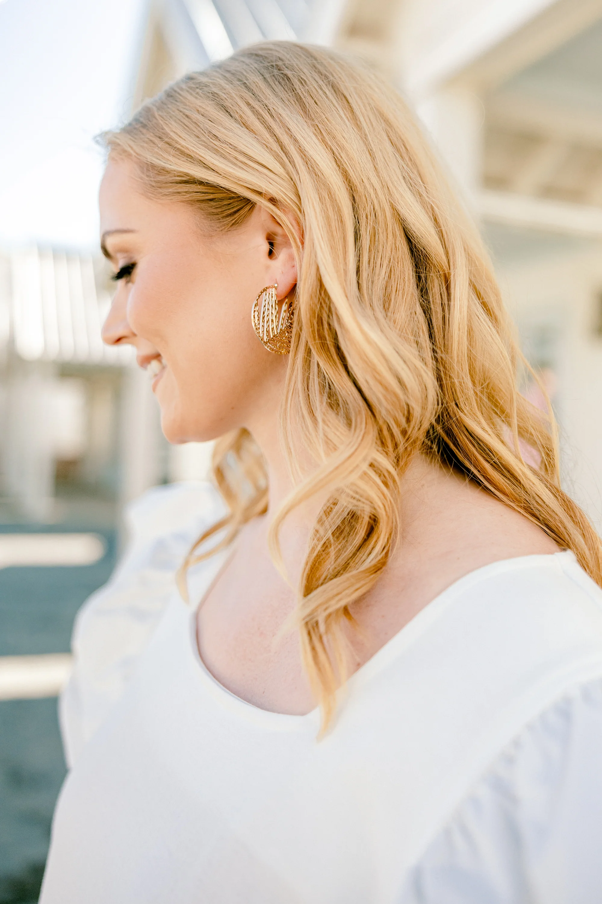 Island Link Earrings, Gold - Giverhouse