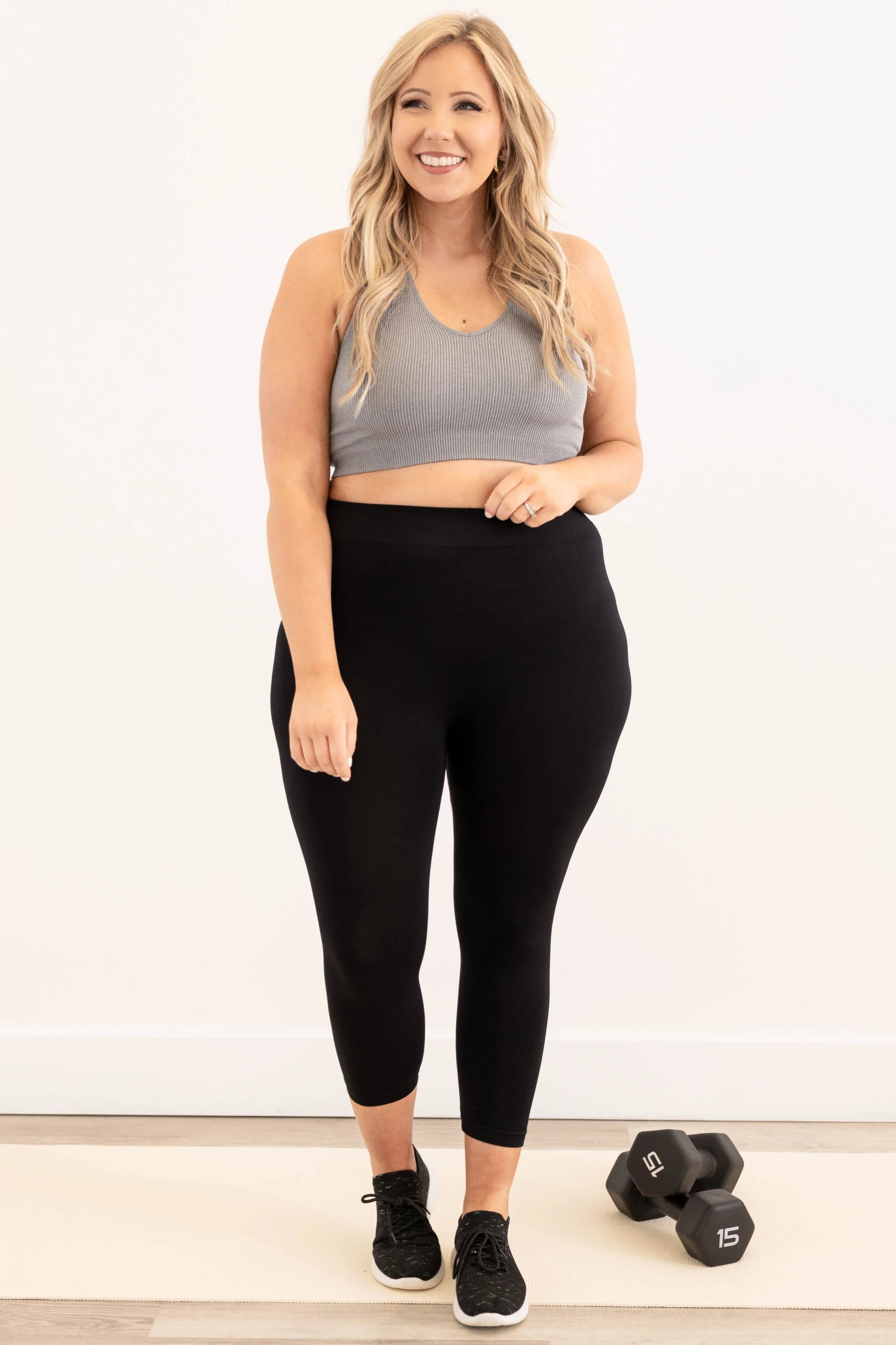 Girl Next Door Leggings Cropped, Black - Giverhouse