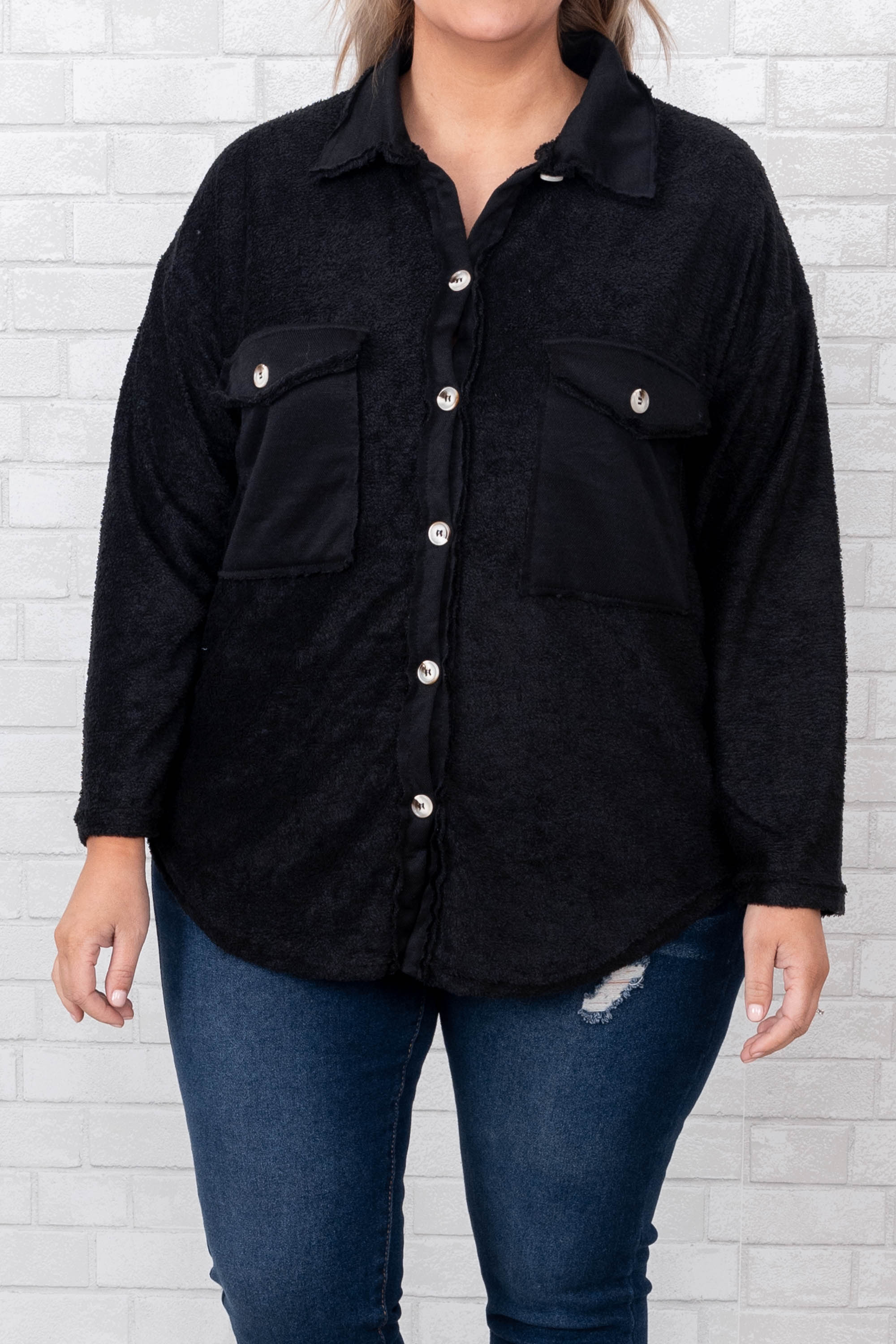 Best Of Both Worlds Shirt Jacket, Black - Giverhouse