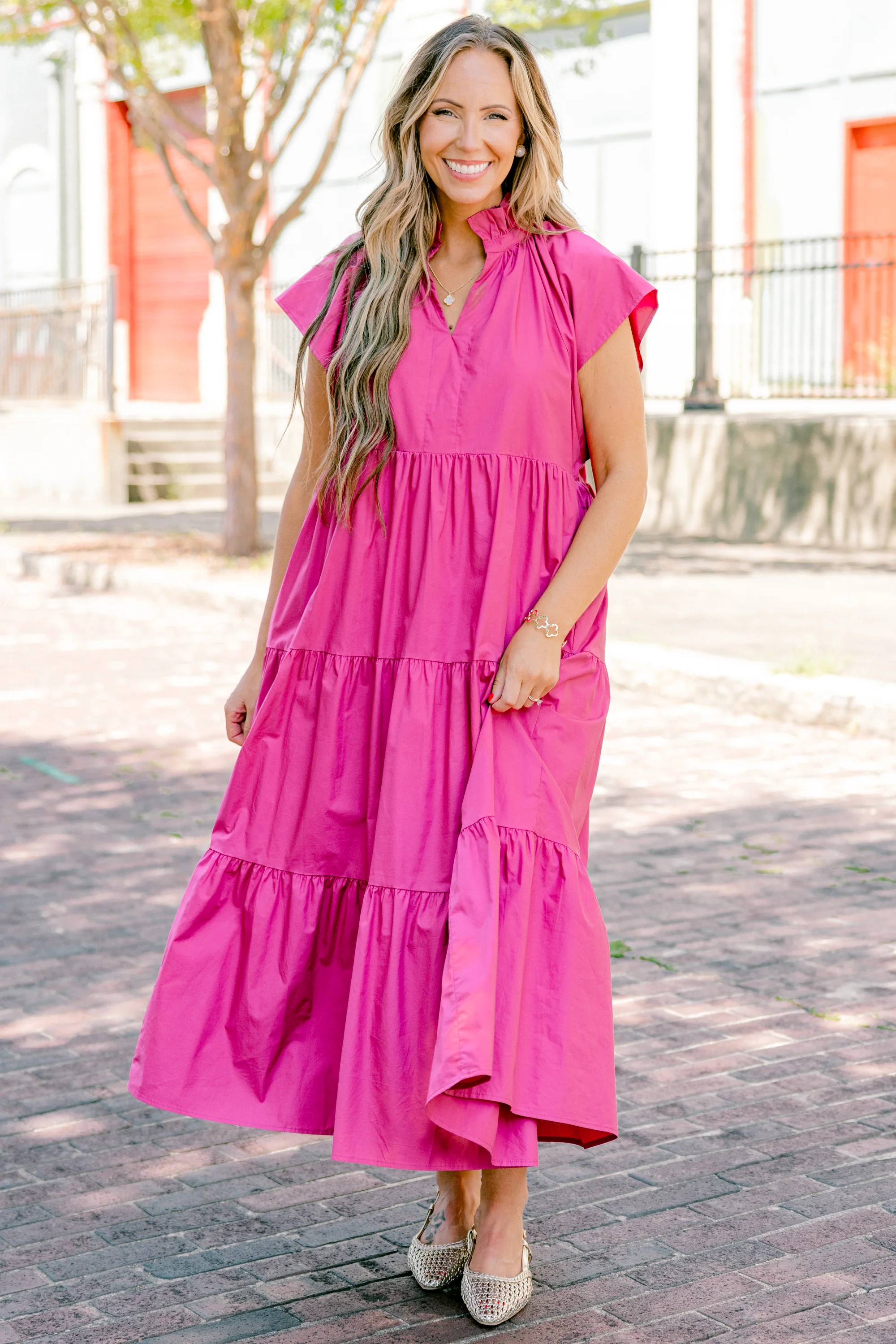 Beautiful Melody Dress, Fuchsia - Giverhouse