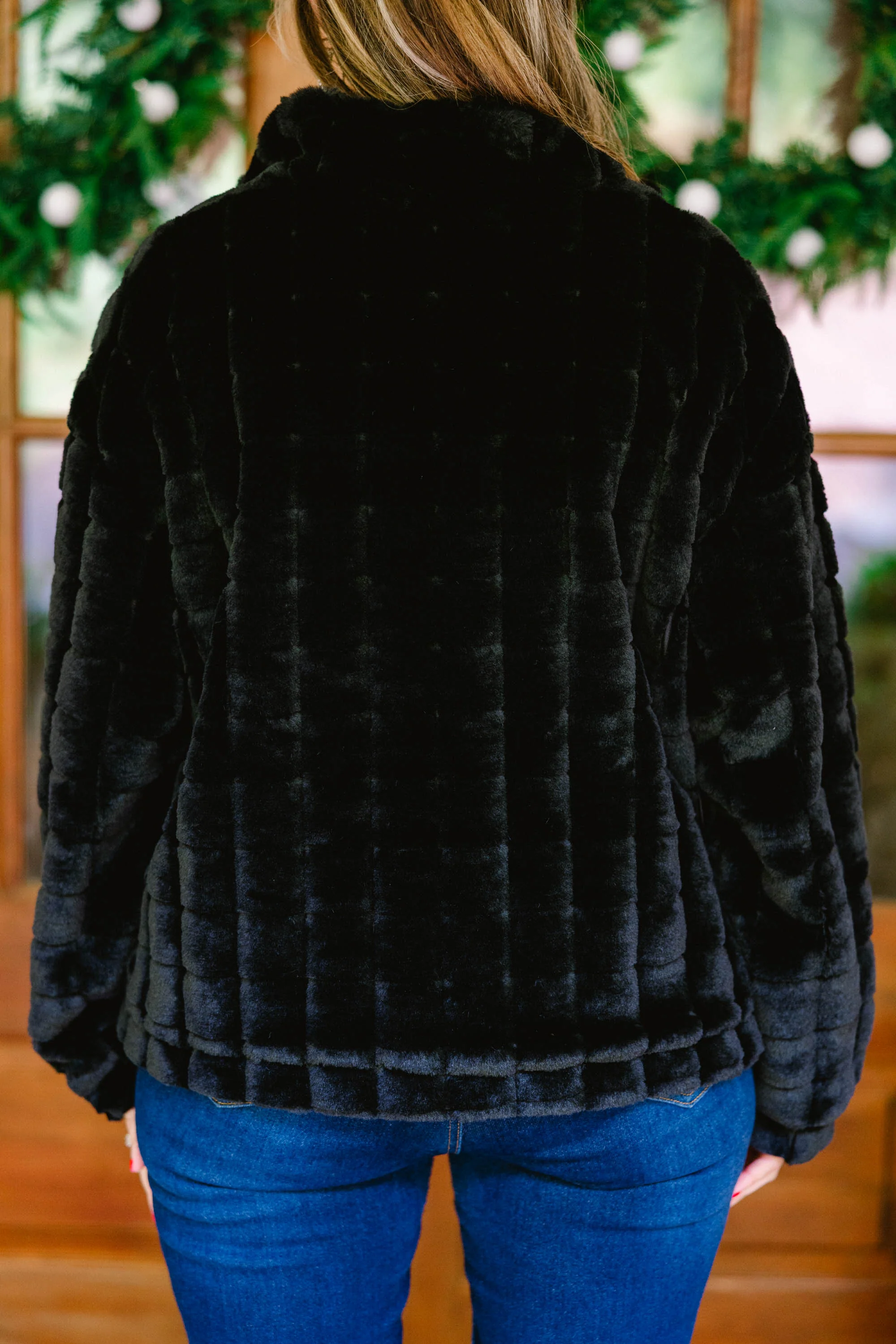 Carmen Faux Fur Jacket, Black - Giverhouse