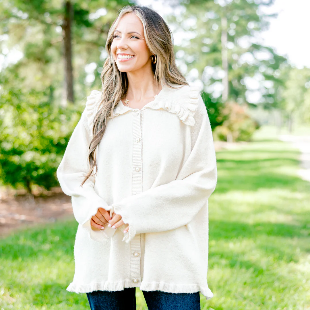 Perfectly Peaceful Cardigan, Oatmeal - Giverhouse