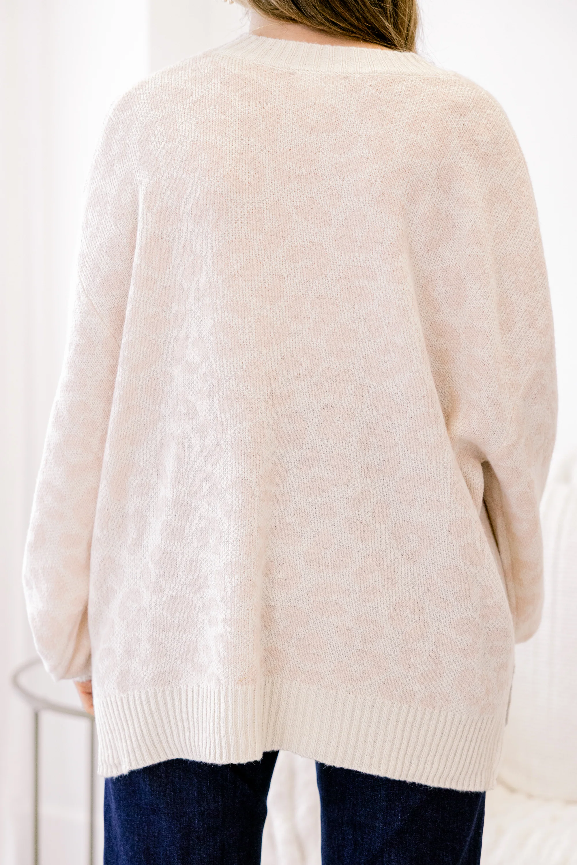 Leopard Love Sweater, Cream Leopard - Giverhouse