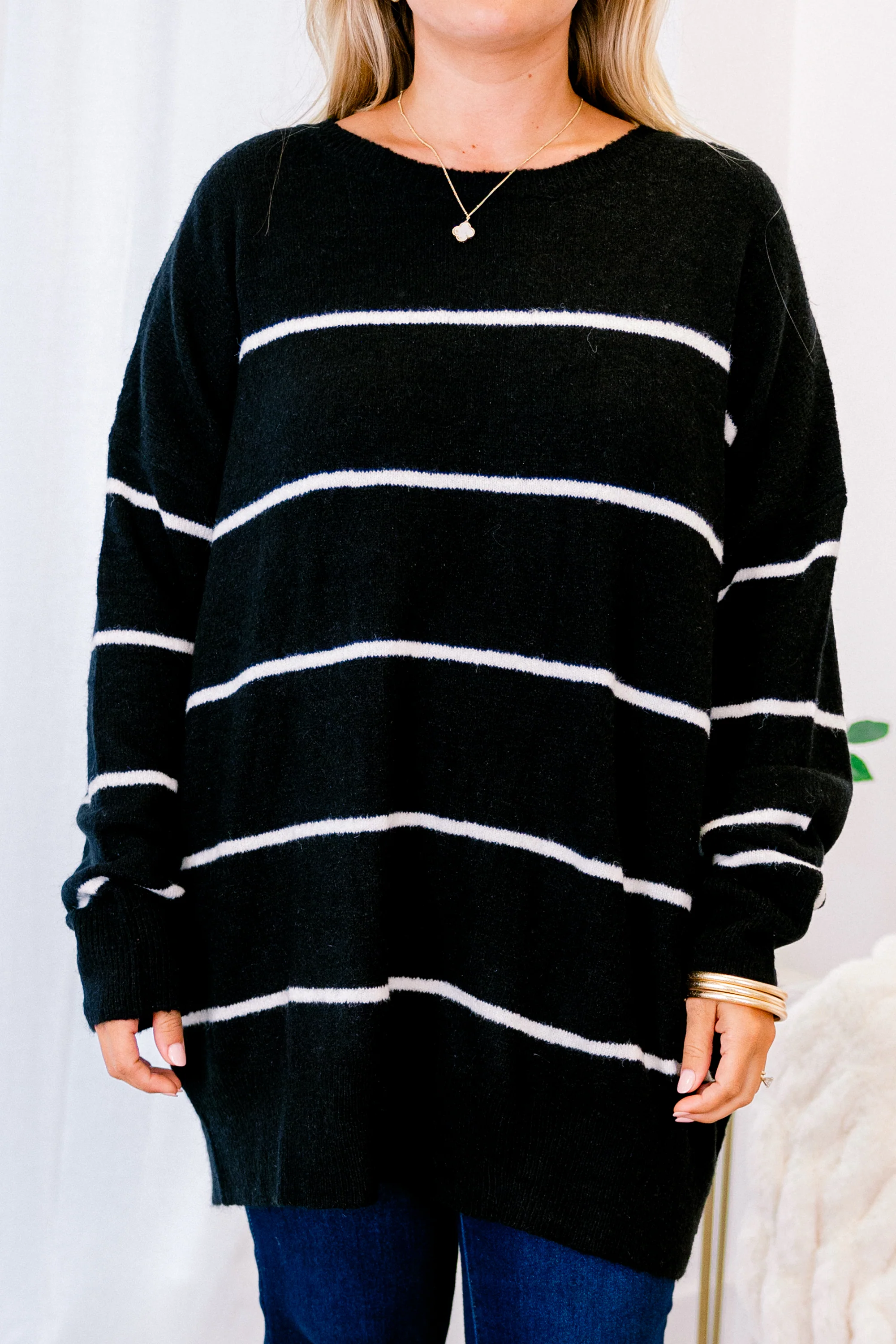 Slumber Party Sweater, Black-Cream - Giverhouse