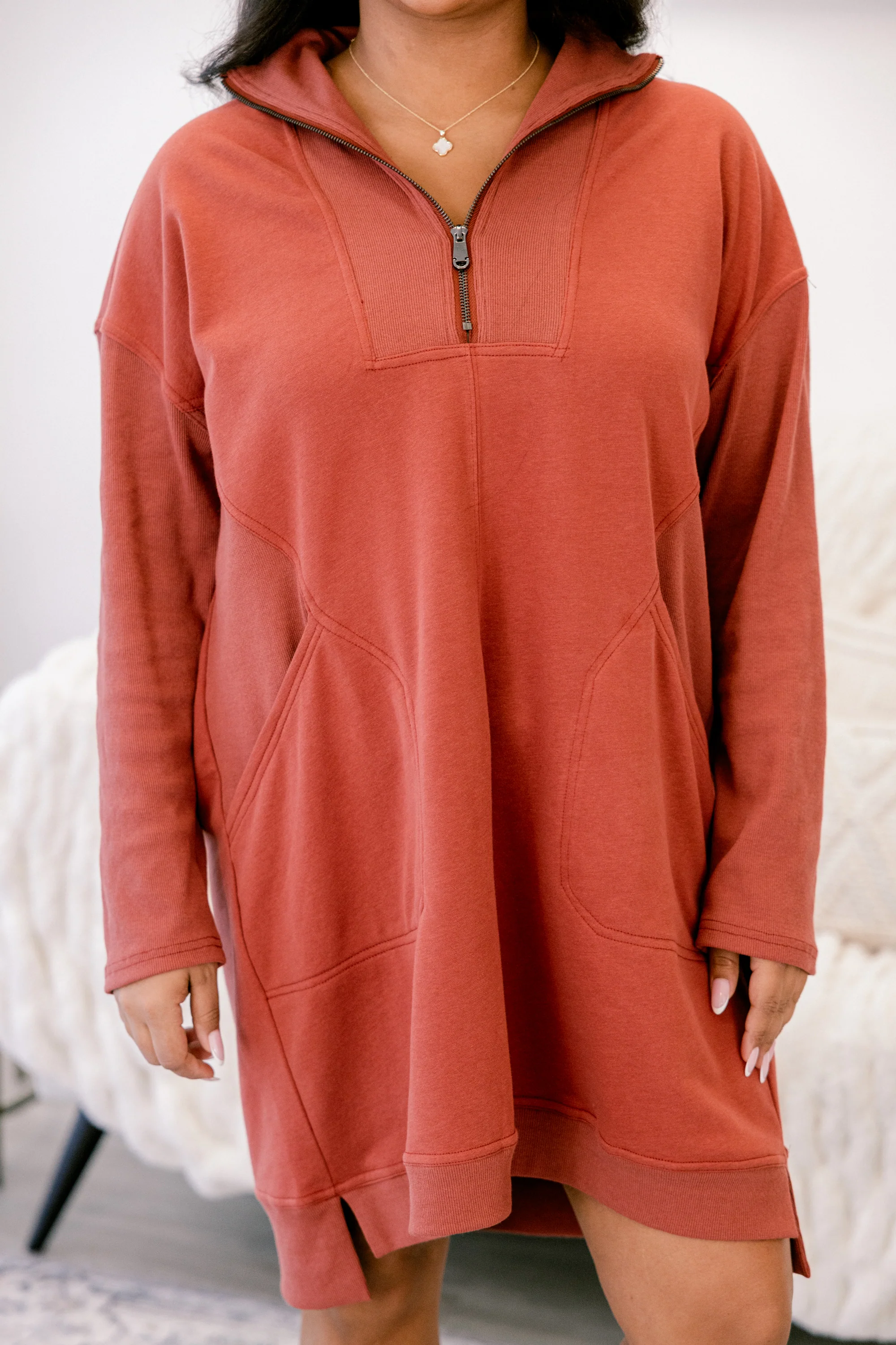 Slow It Down Dress, Cinnamon - Giverhouse