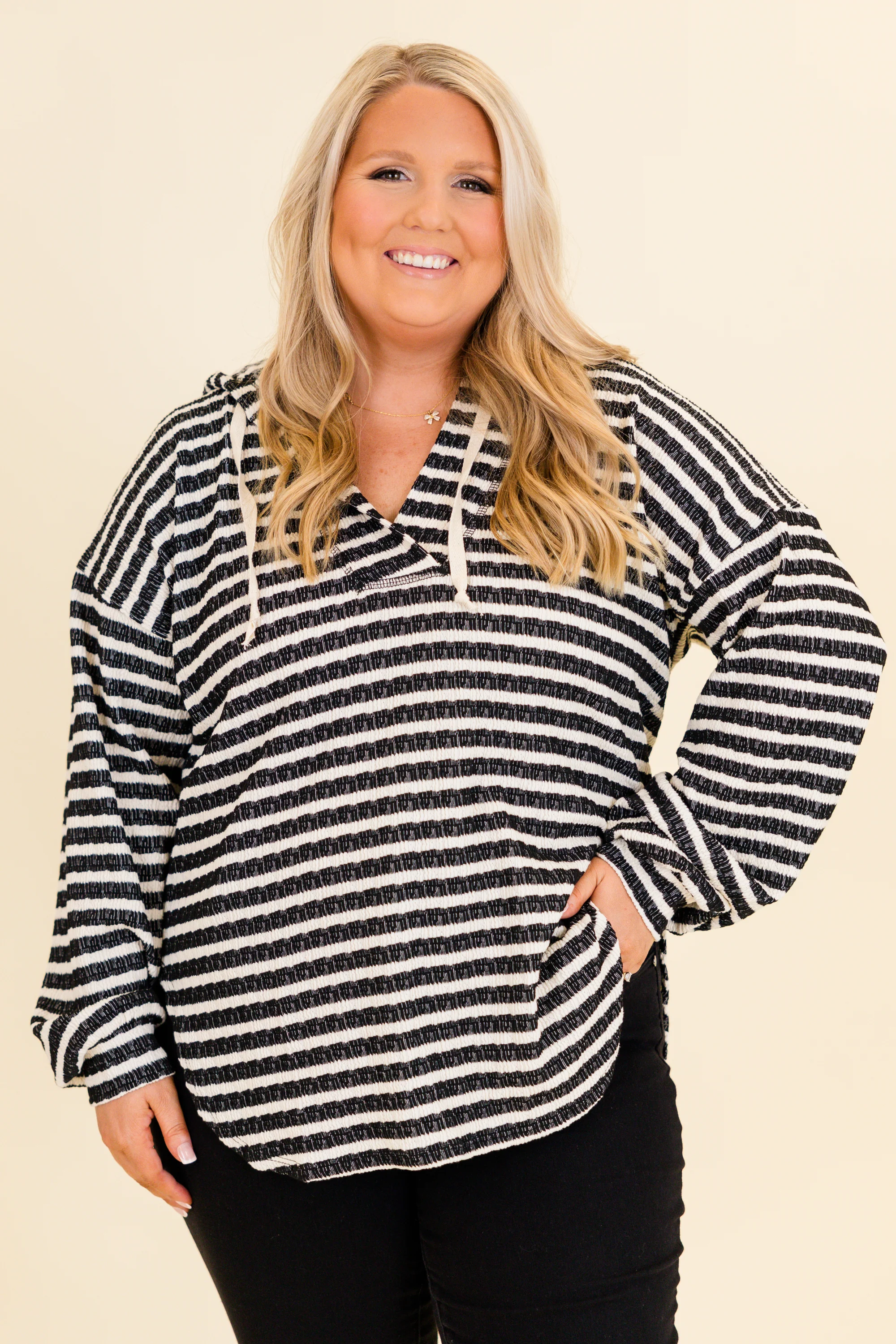 Ocean Spray Hoodie, Black-Cream - Giverhouse