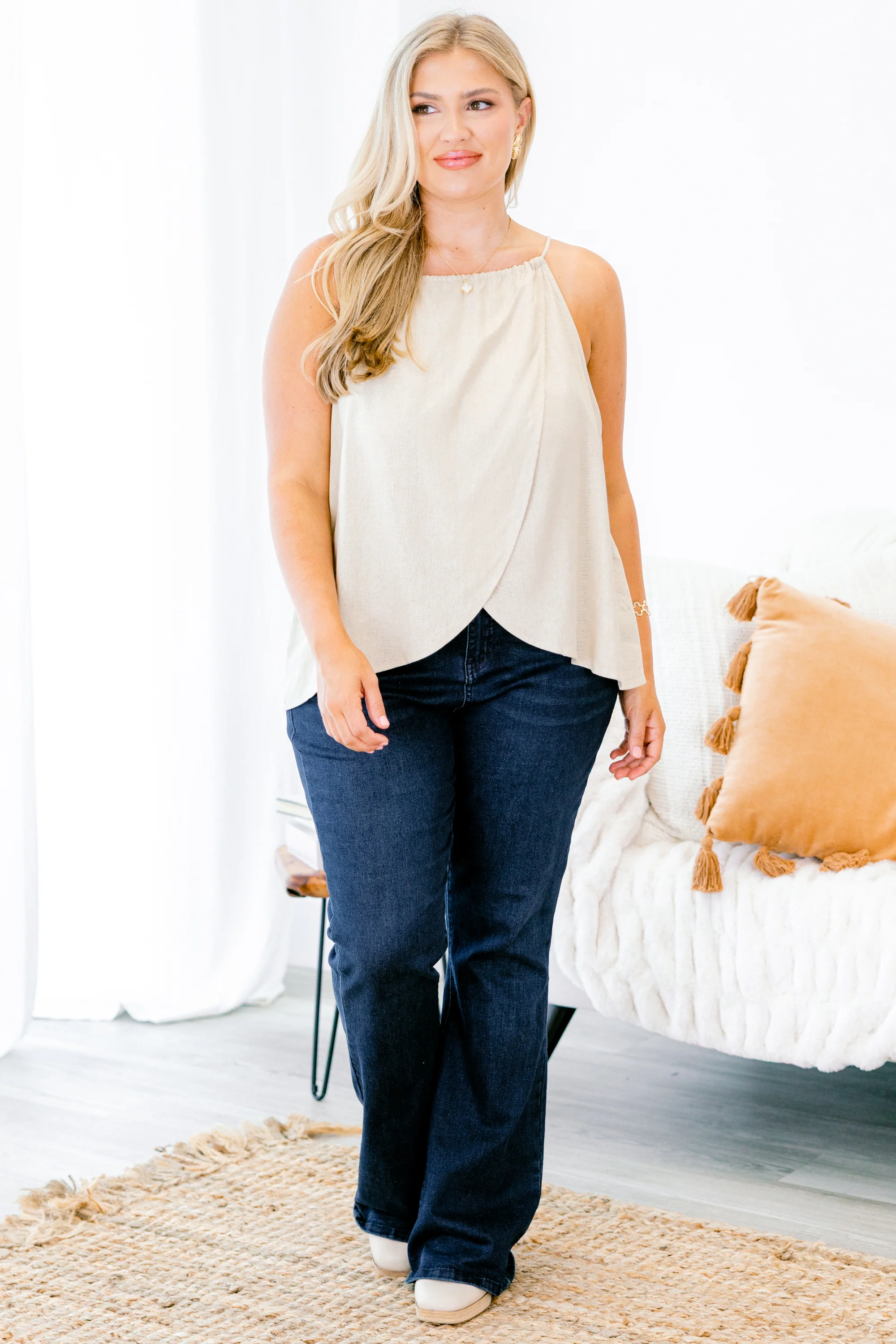 Doing Great Things Top, Tan - Giverhouse