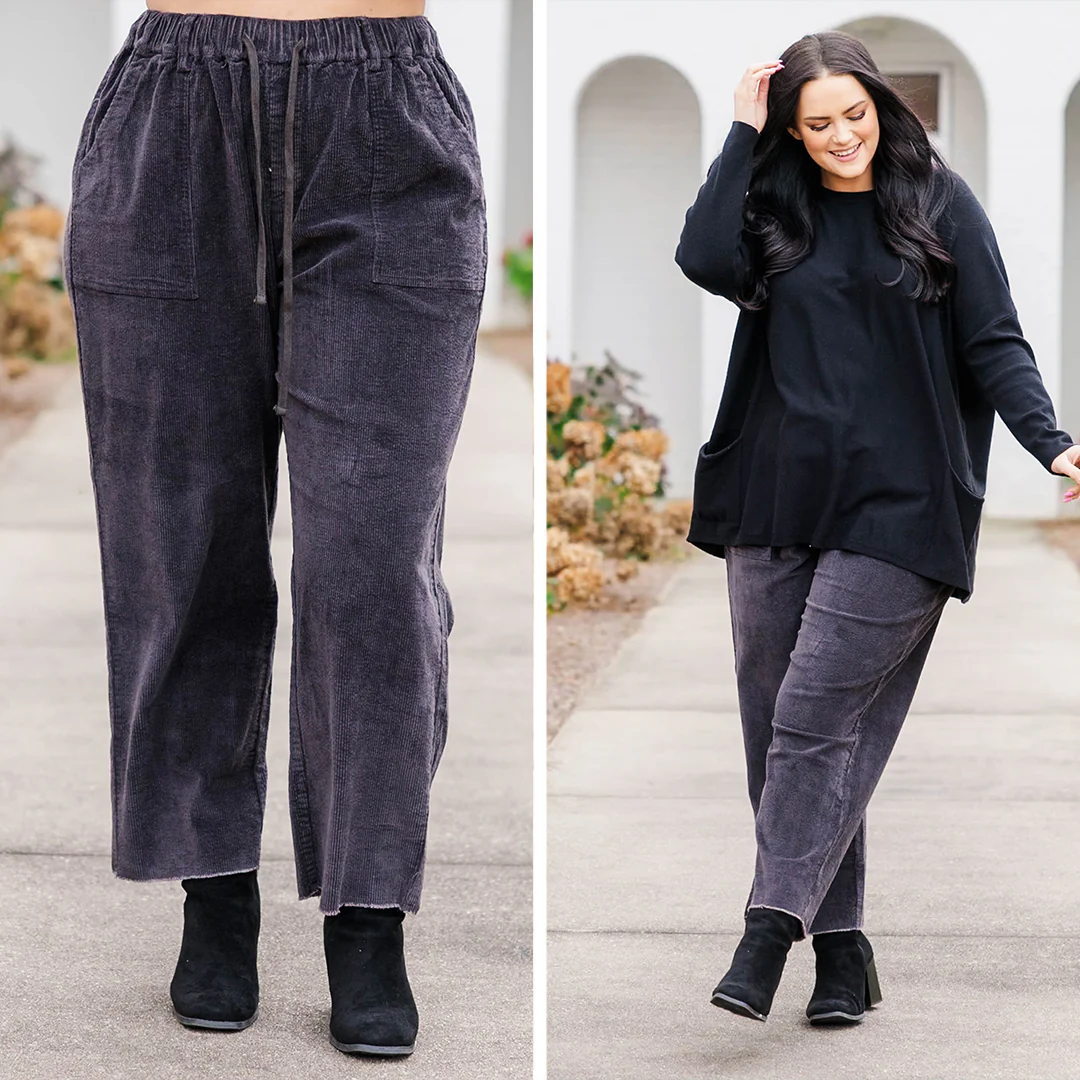 Leisure Time Pants, Charcoal - Giverhouse